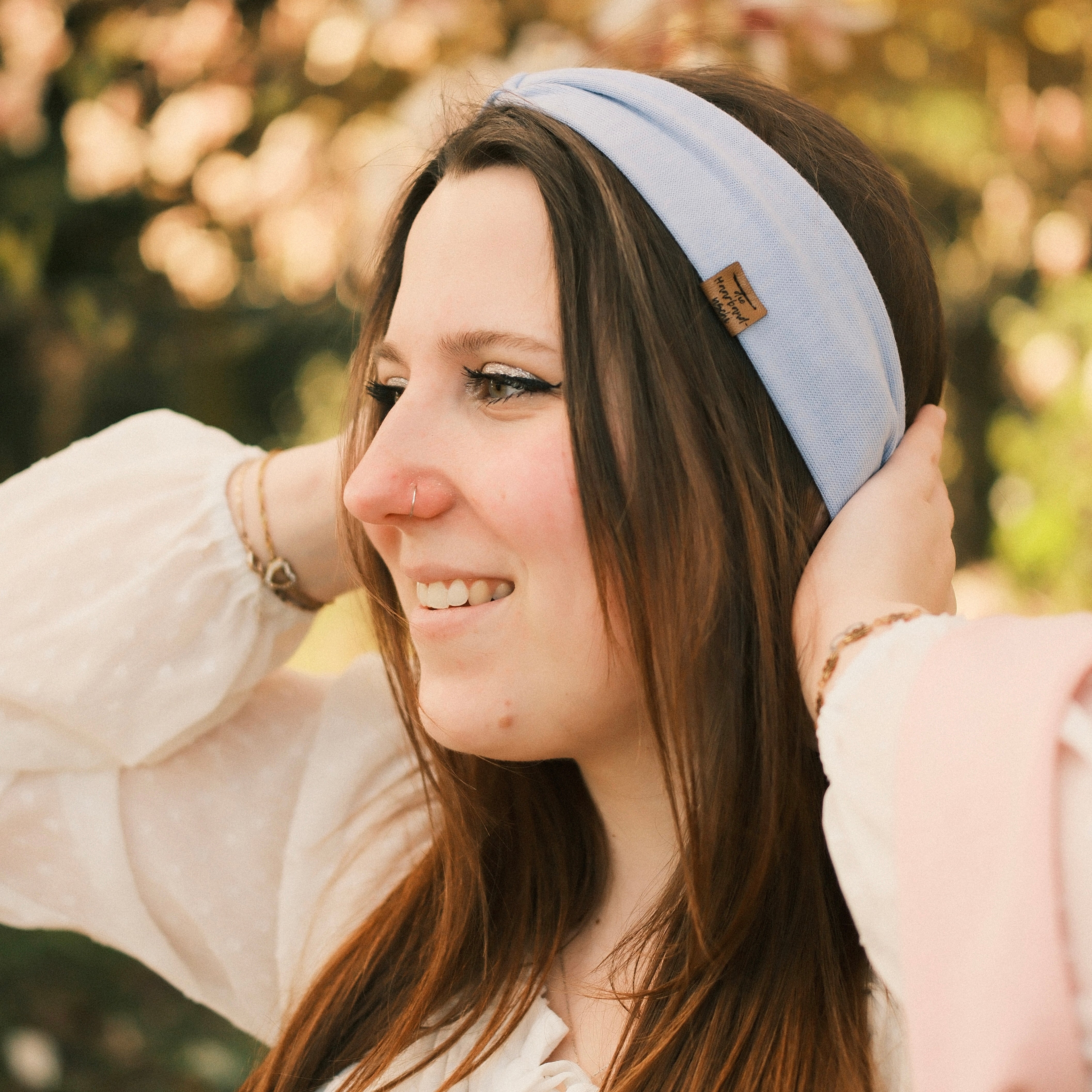 Basic Haarband - Feinstrick Blau