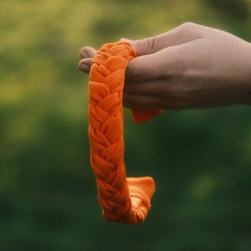 Carlotta - Orange Haarreif geflochten