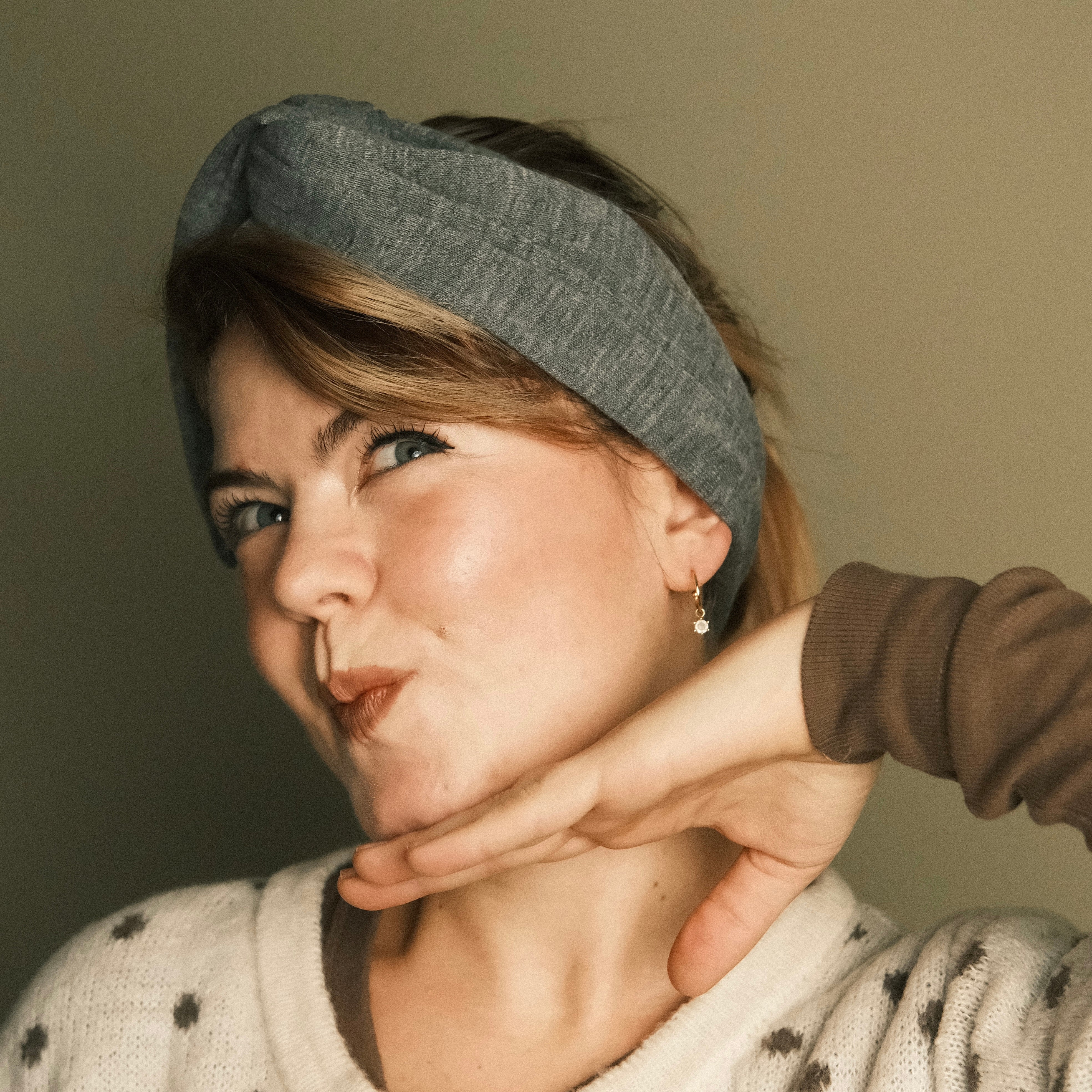 Drahthaarband breit - Warm Grau