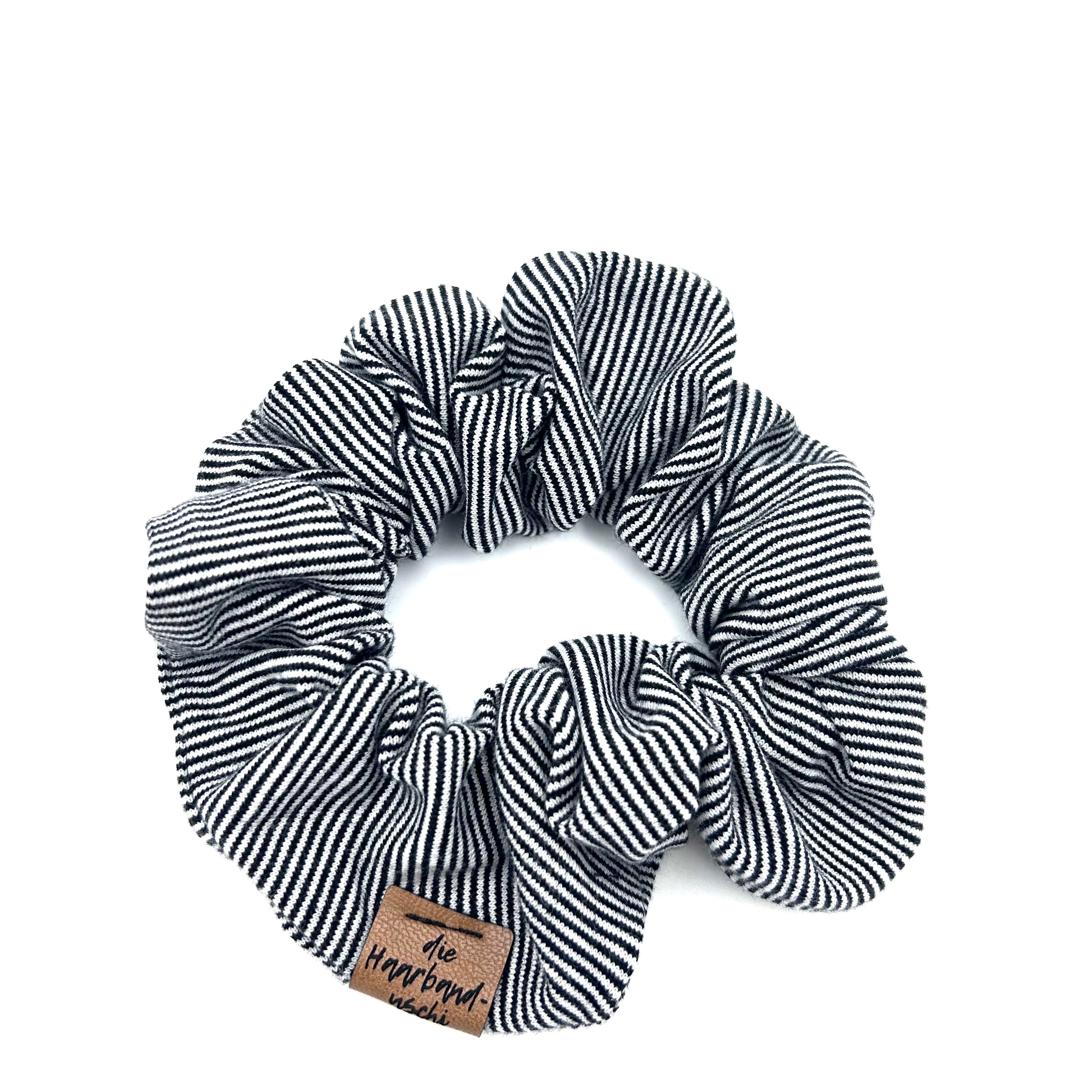 Scrunchie - gestreift Schwarz