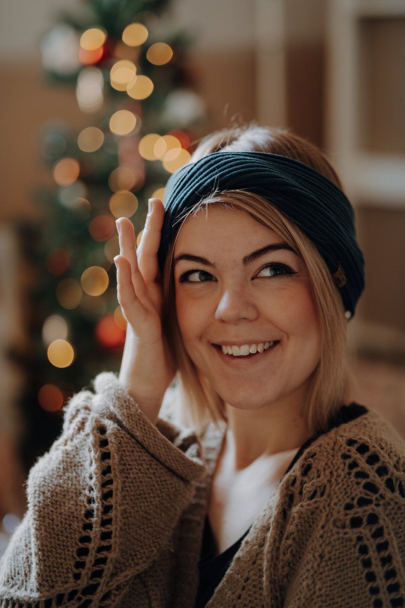 Stirnband gedreht Petrol