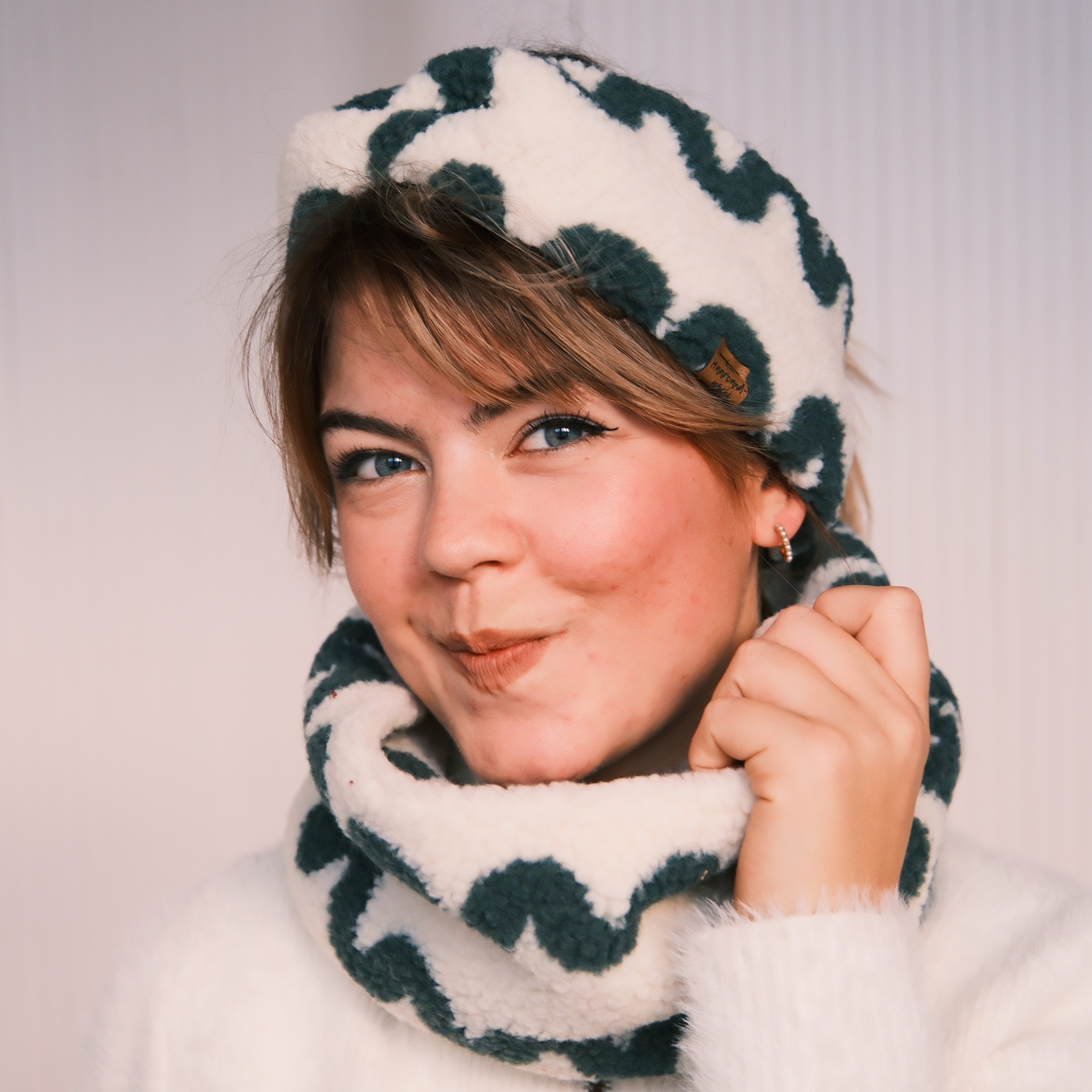 Basic Haarband - Teddy Wave Dunkelgrün