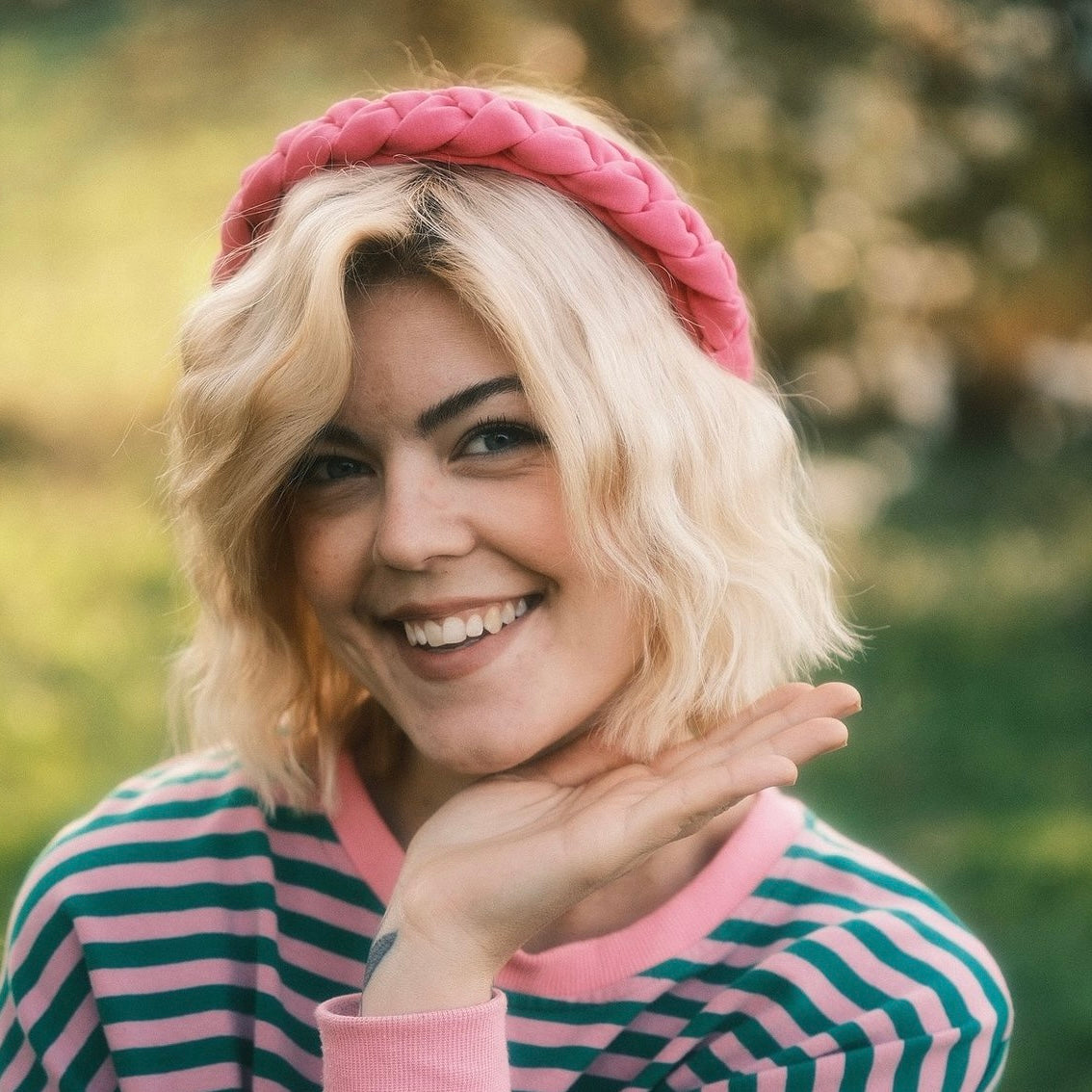 Lola pink - geflochtener Haarreif