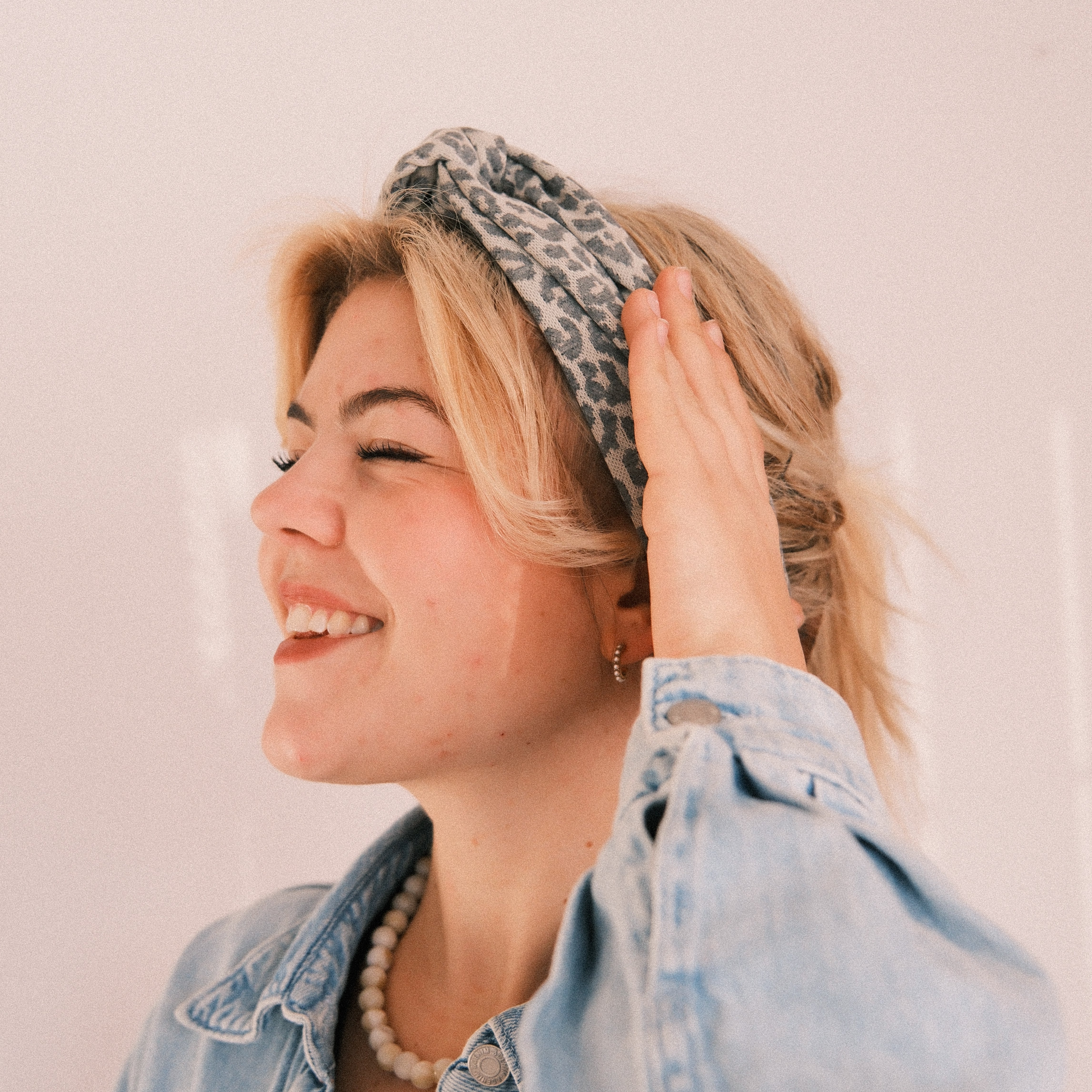 Drahthaarband schmal - Strick Leo Grau