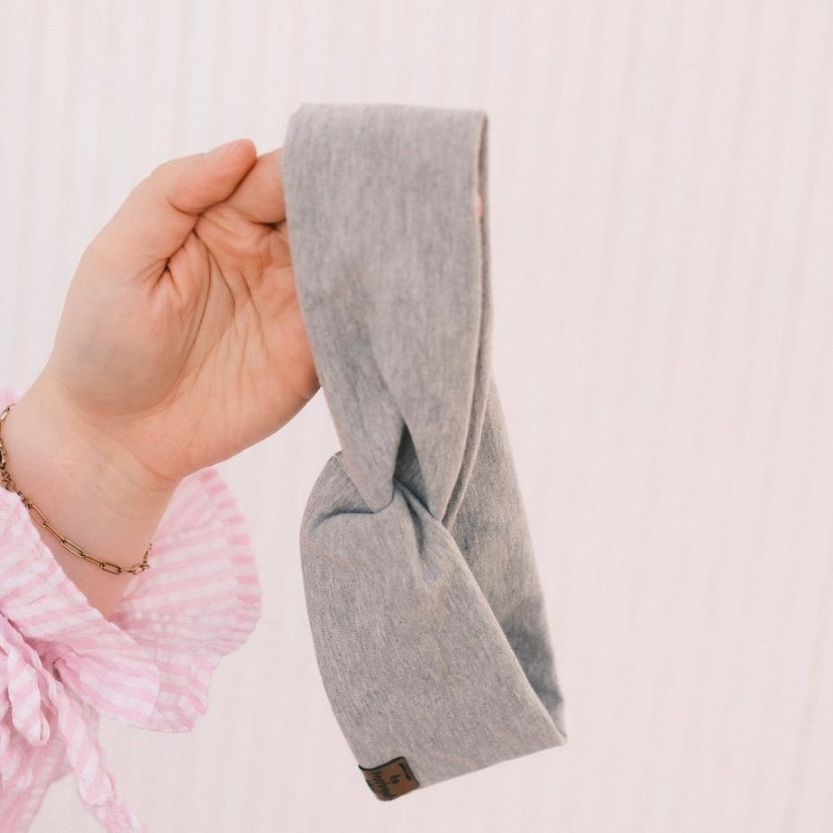 Basic Haarband - hellgrau schmal