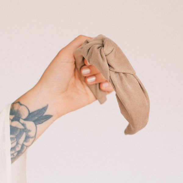 Dirndlhaarreif - Knoten beige