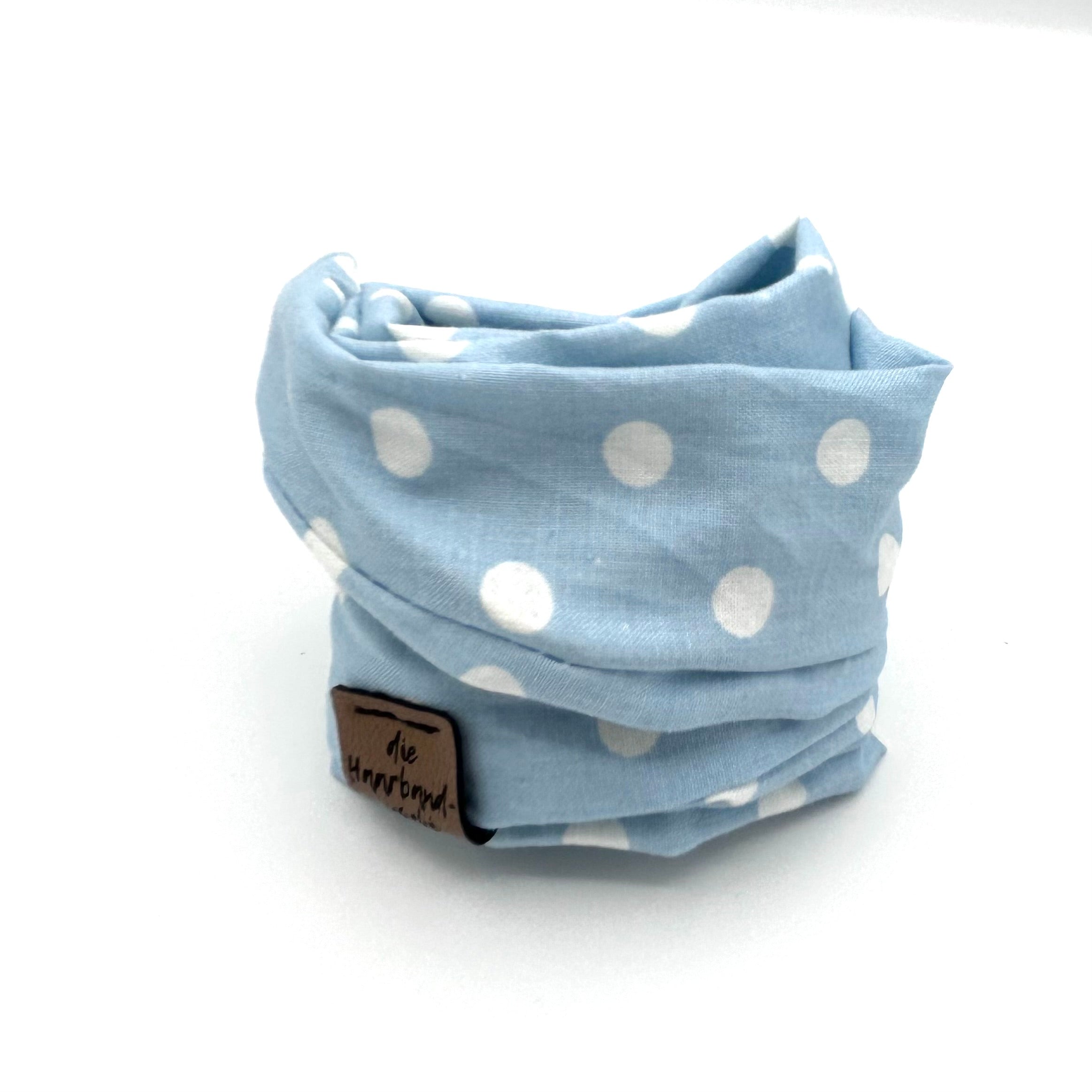 Drahthaarband schmal - Dots Hellblau