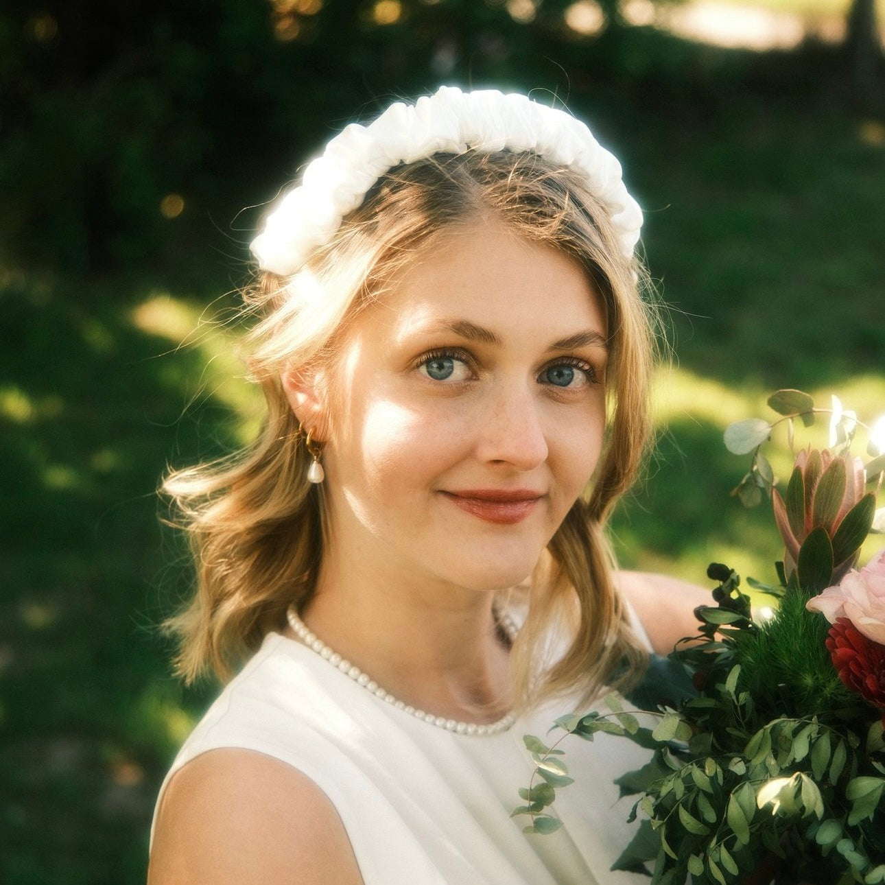 Ronja - Wedding weiß - Haarreif gerafft