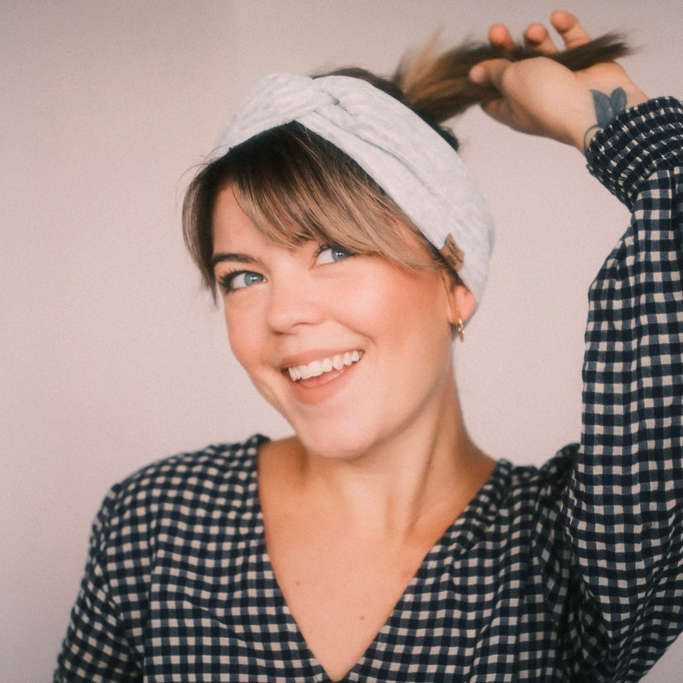 Basic Haarband - Cord Hellgrau