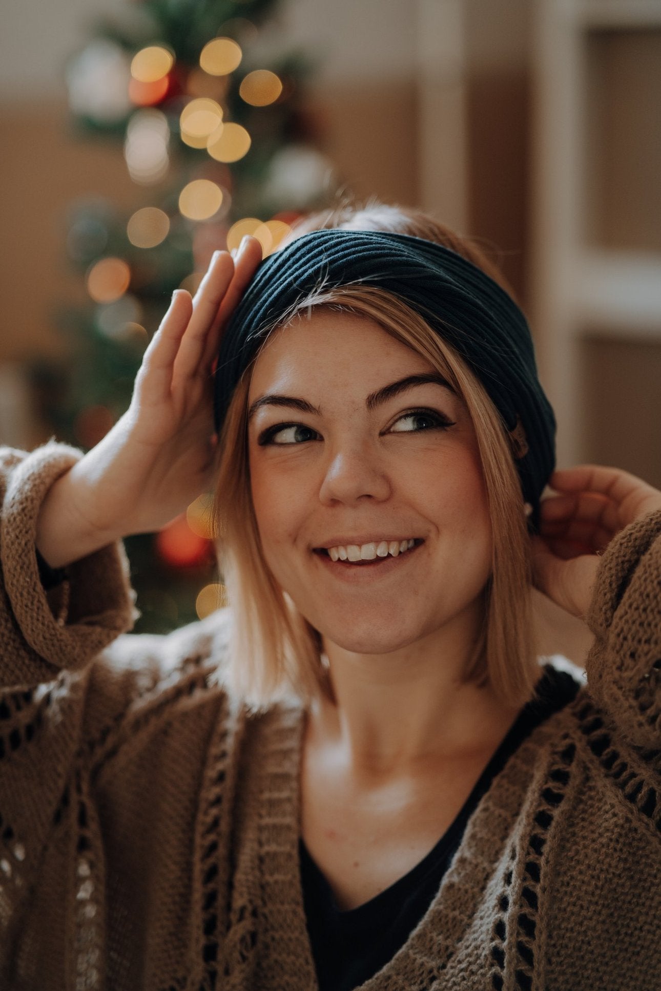 Stirnband gedreht Petrol