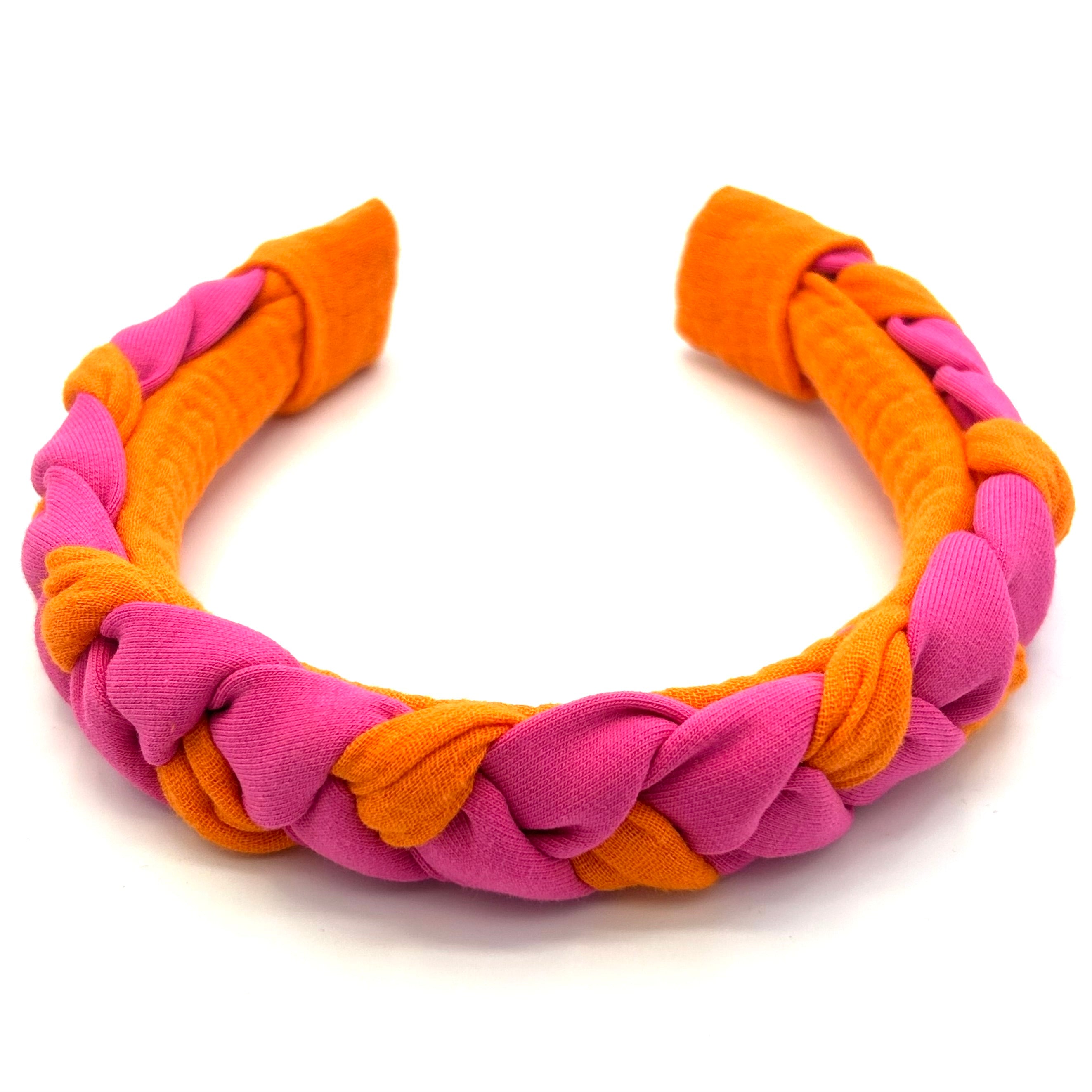 Lola pink/ orange - geflochtener Haarreif