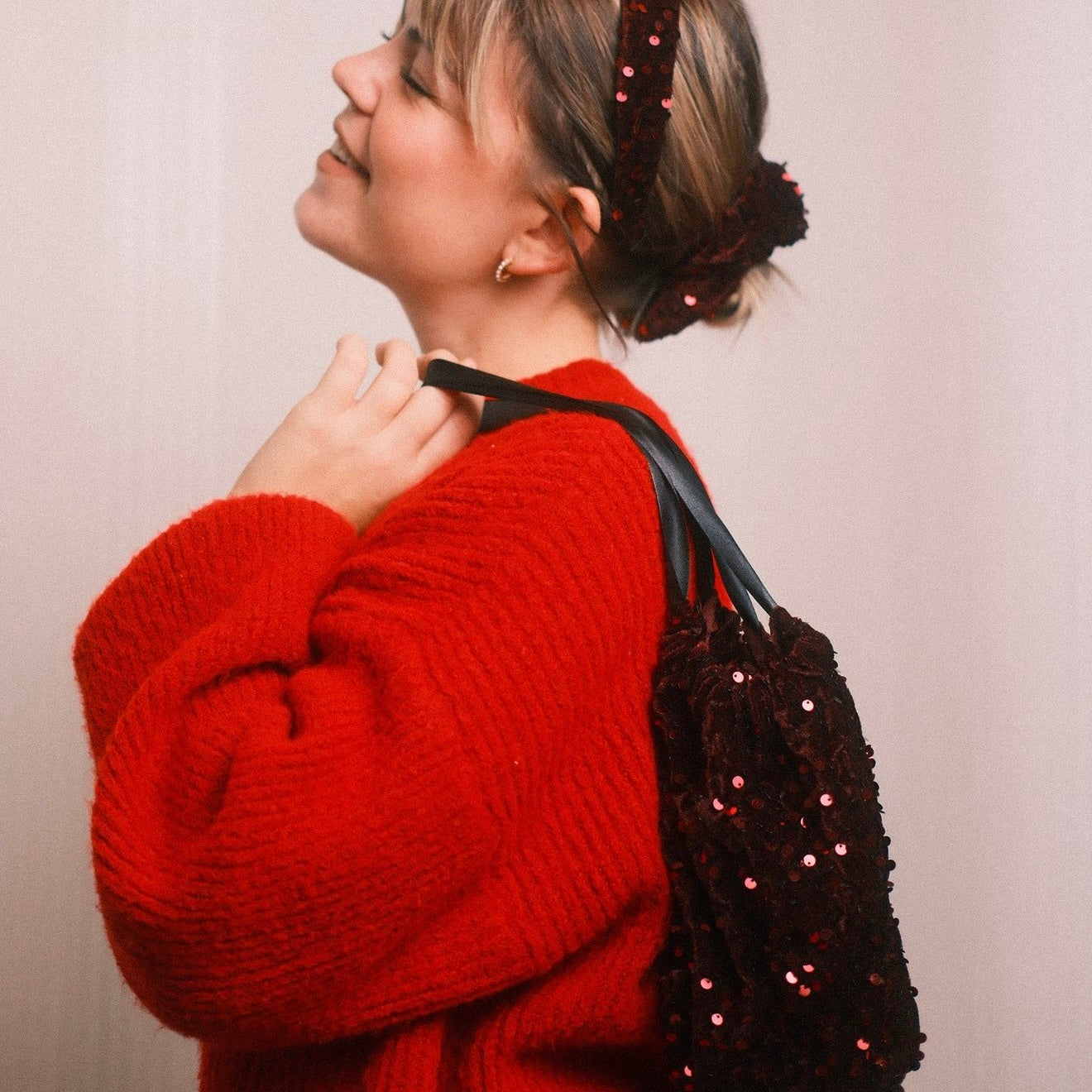 Pailletten Täschchen Bordeaux