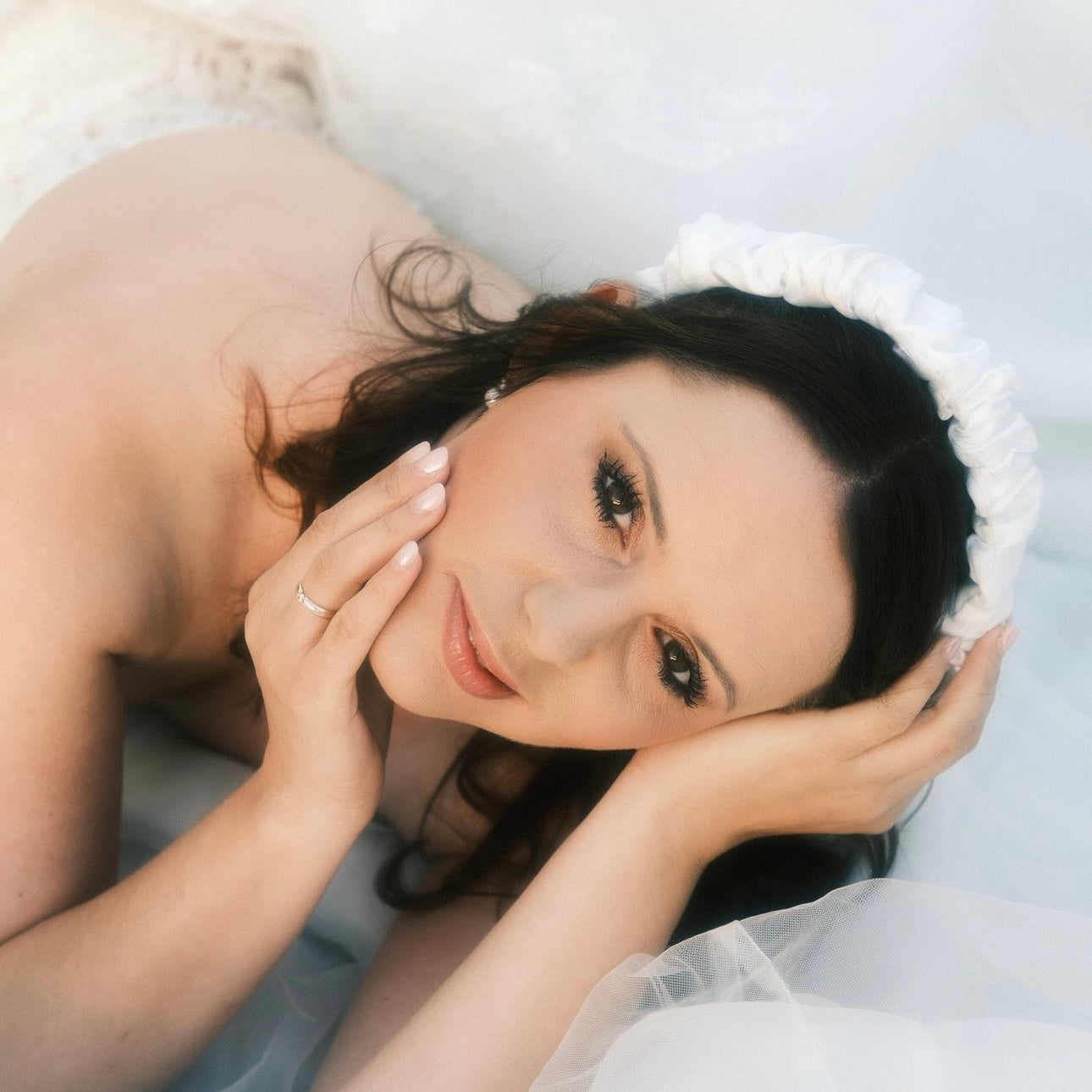 Ronja - Wedding weiß - Haarreif gerafft