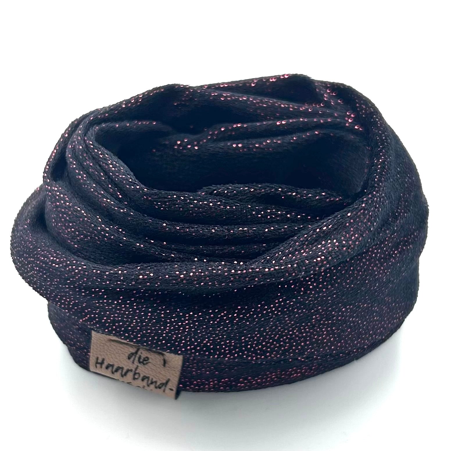 Drahthaarband Glitzer Rot