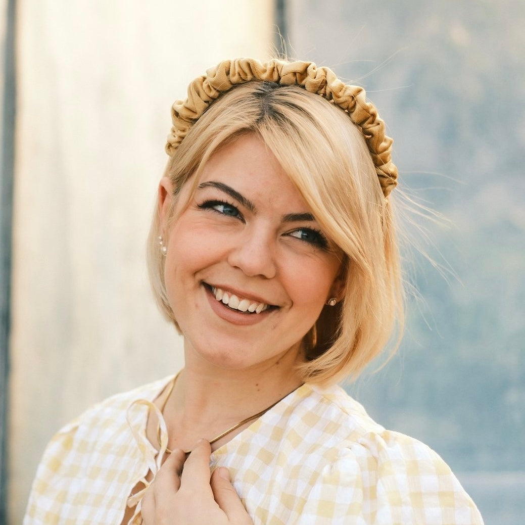 Hilde - sonnengelb Haarreif gerafft