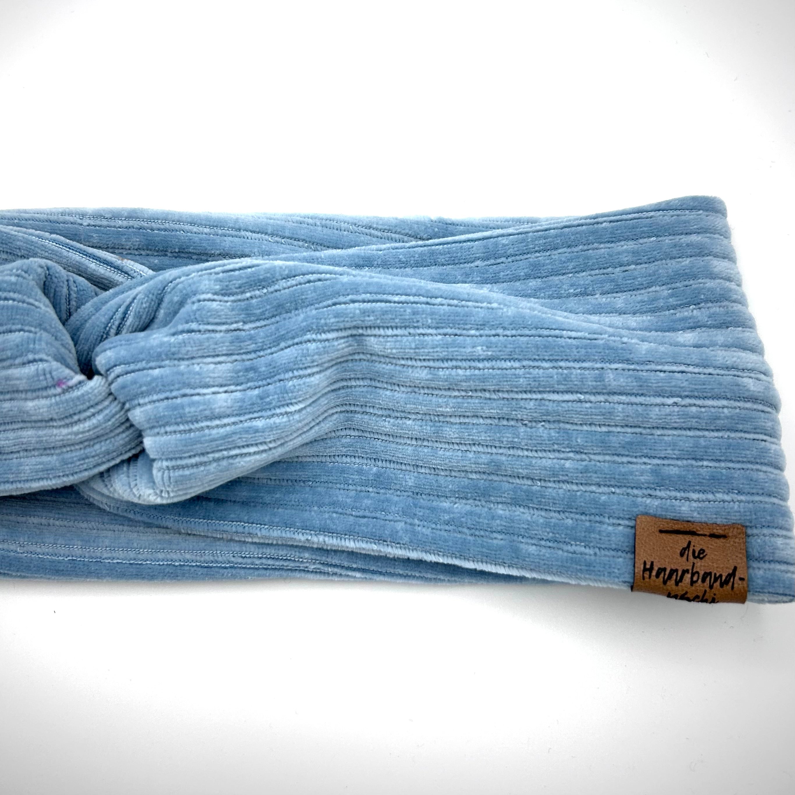 Basic Haarband - Cord Hellblau