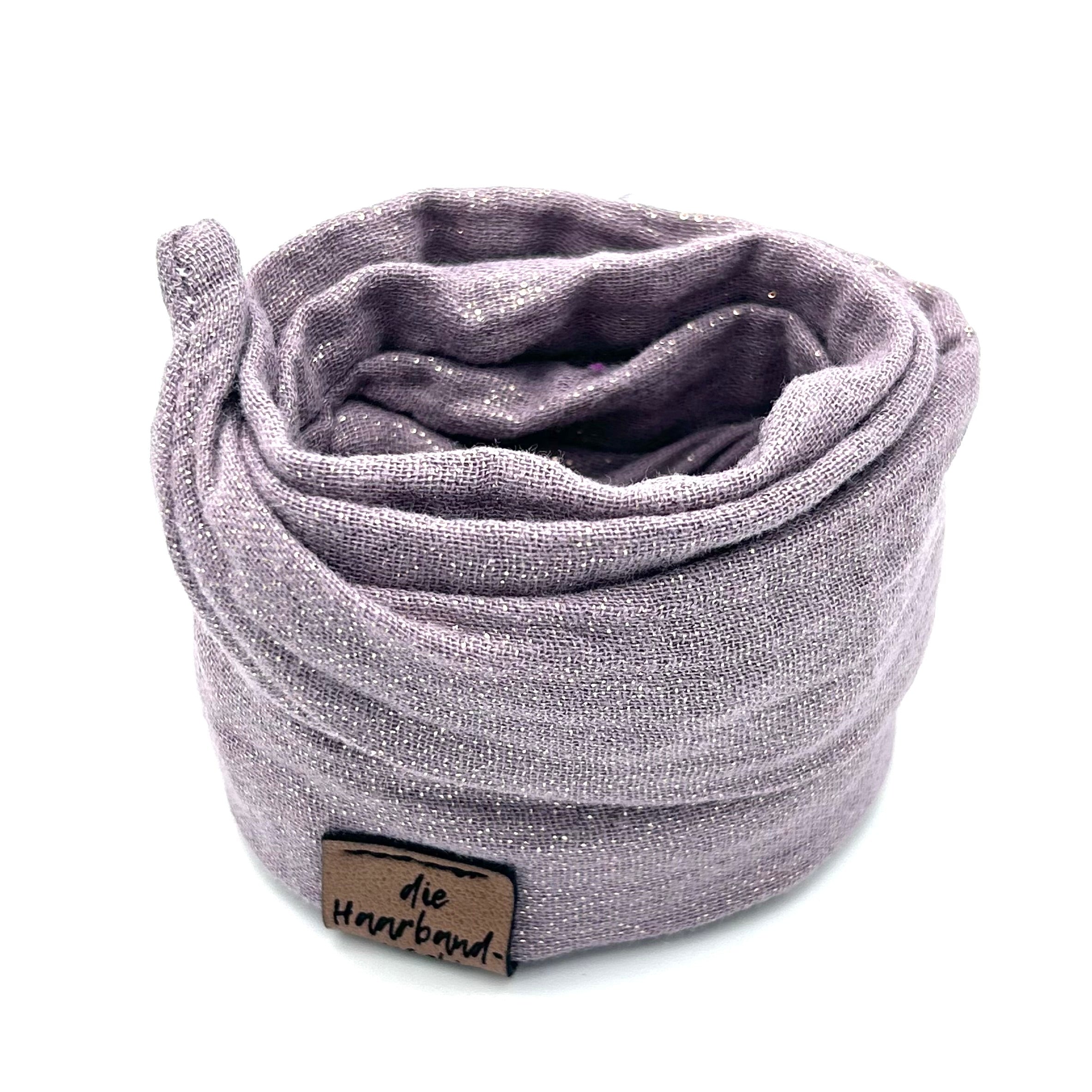Drahthaarband schmal - Glitzer Flieder