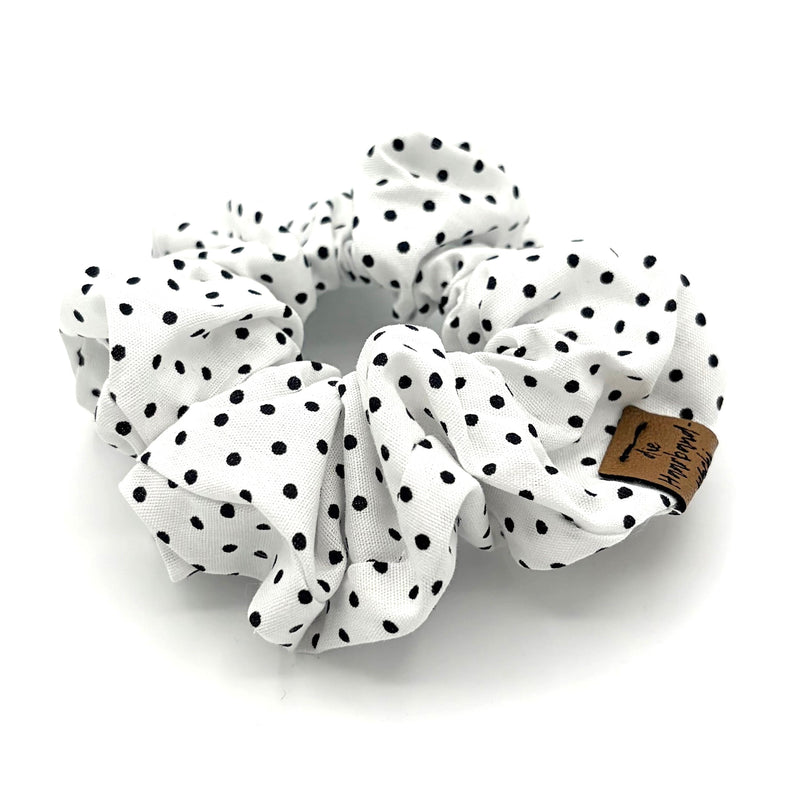 Scrunchie - Polka Dots Mini Weiß