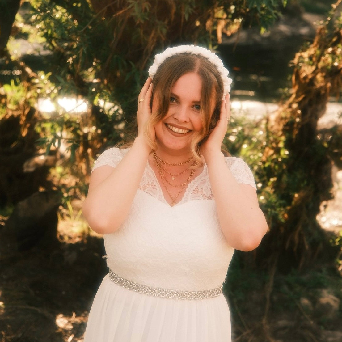 Ronja - Wedding weiß - Haarreif gerafft
