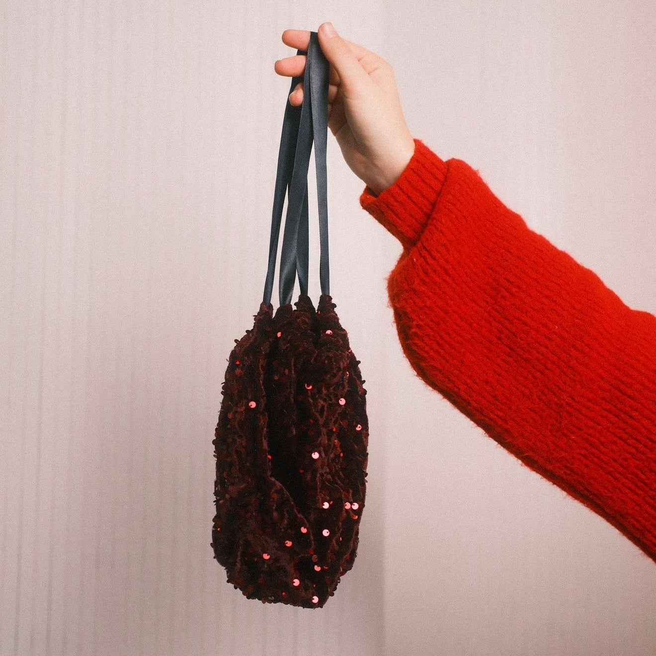 Pailletten Täschchen Bordeaux