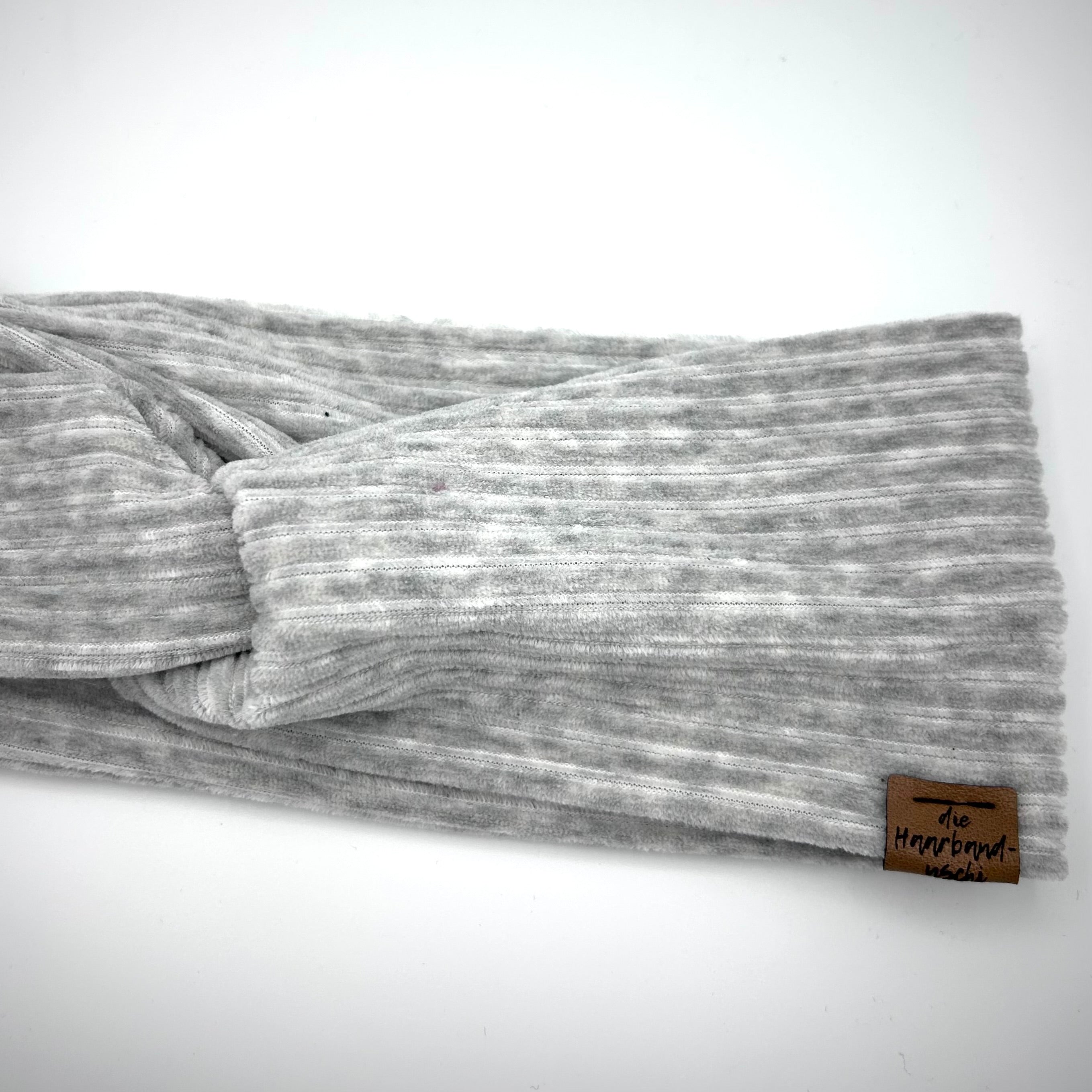 Basic Haarband - Cord Hellgrau
