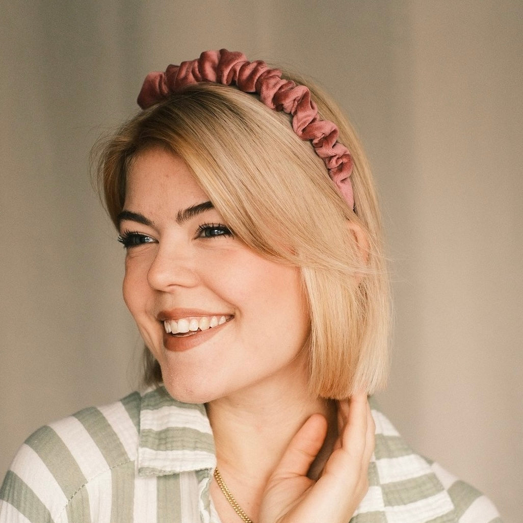 Hilde - softpink Haarreif gerafft