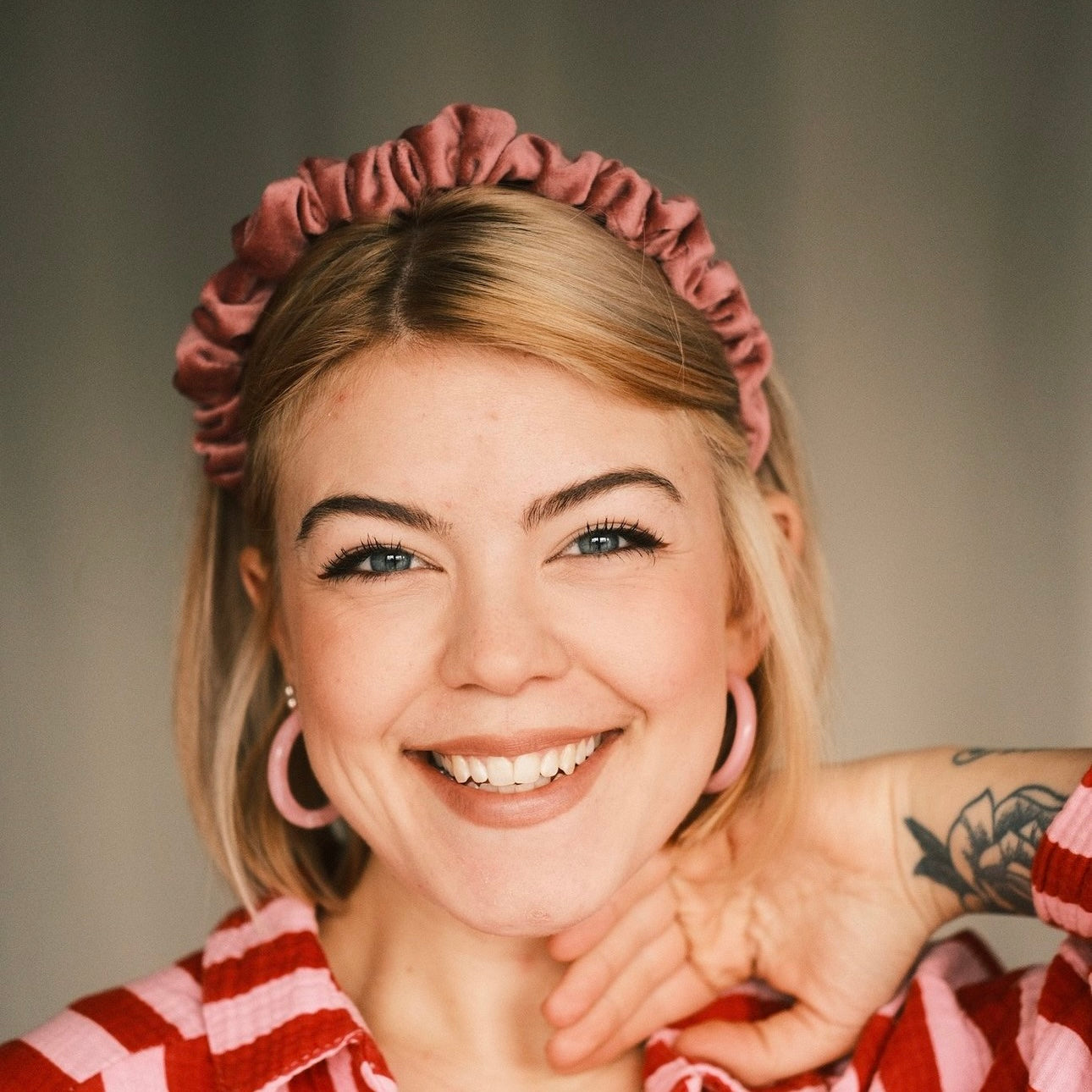 Hilde - softpink Haarreif gerafft