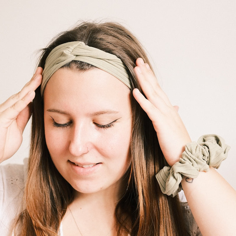Basic Haarband - Sporty Rib Salbei