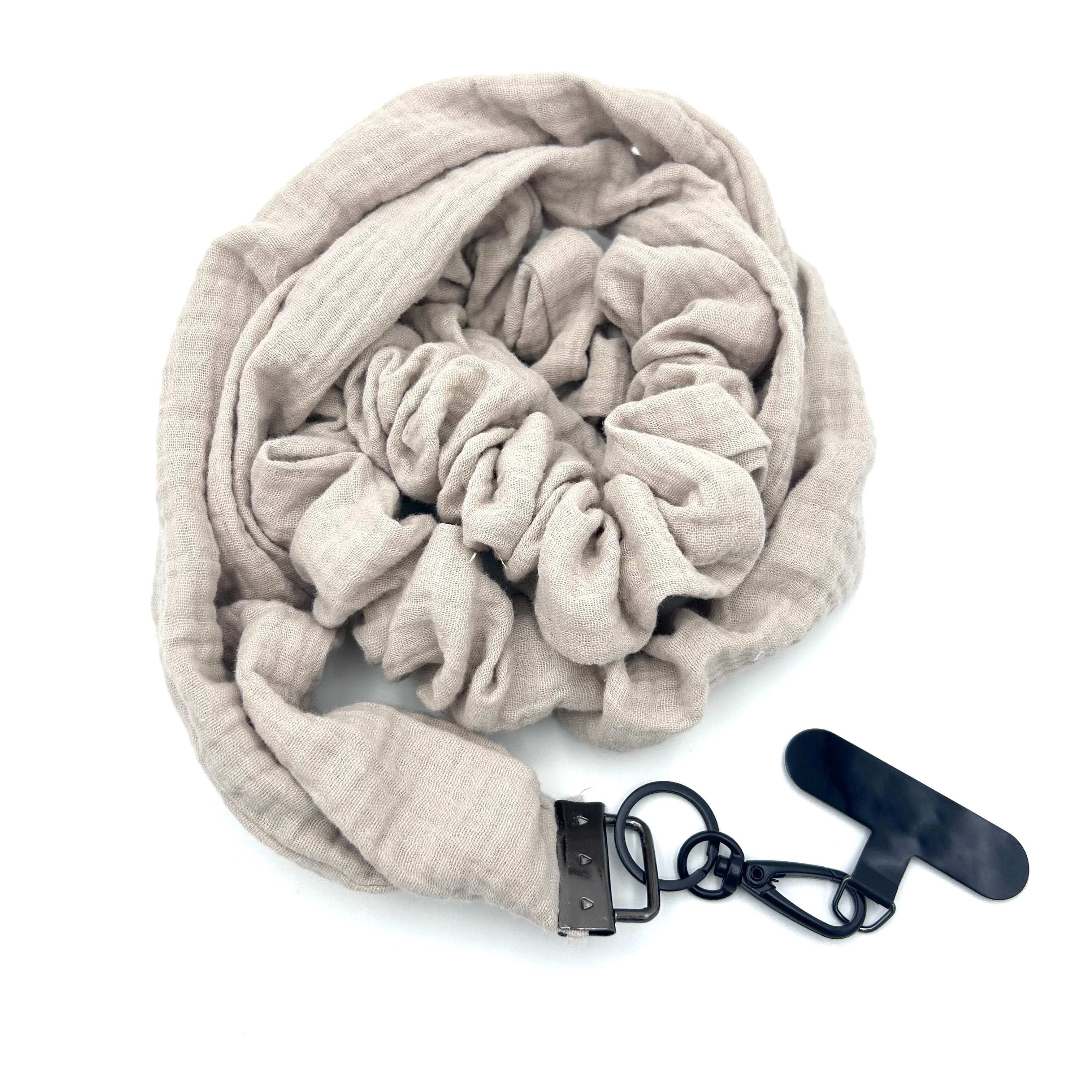 Handykette - Musselin Leinen