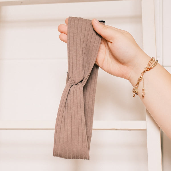 Basic Haarband - Sporty Rib Taupe