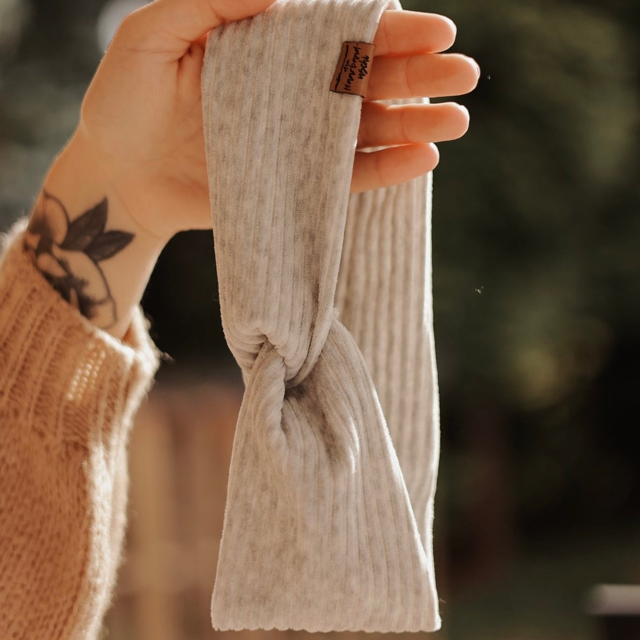 Basic Haarband - Cord Hellgrau