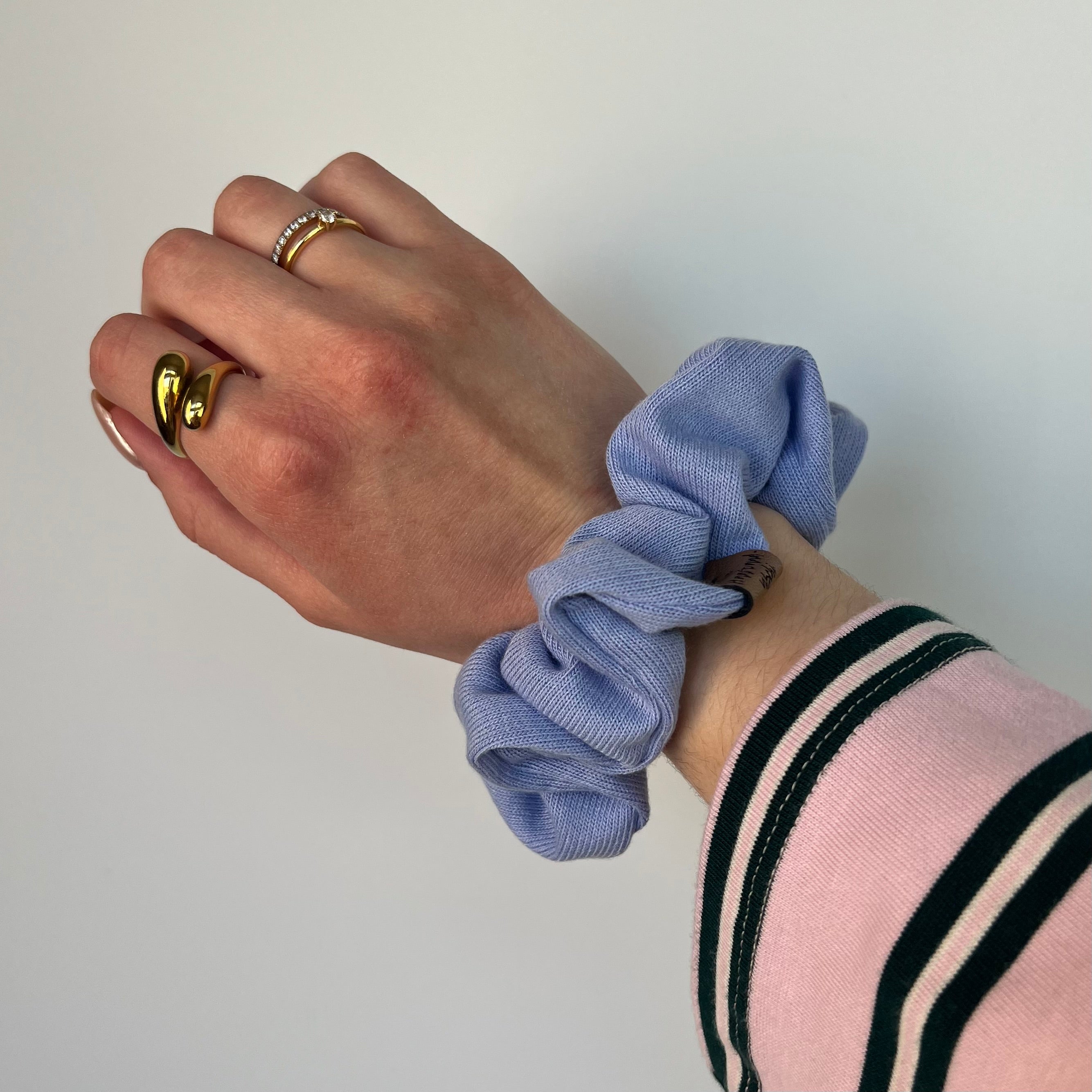 Scrunchie - Feinstrick Blau