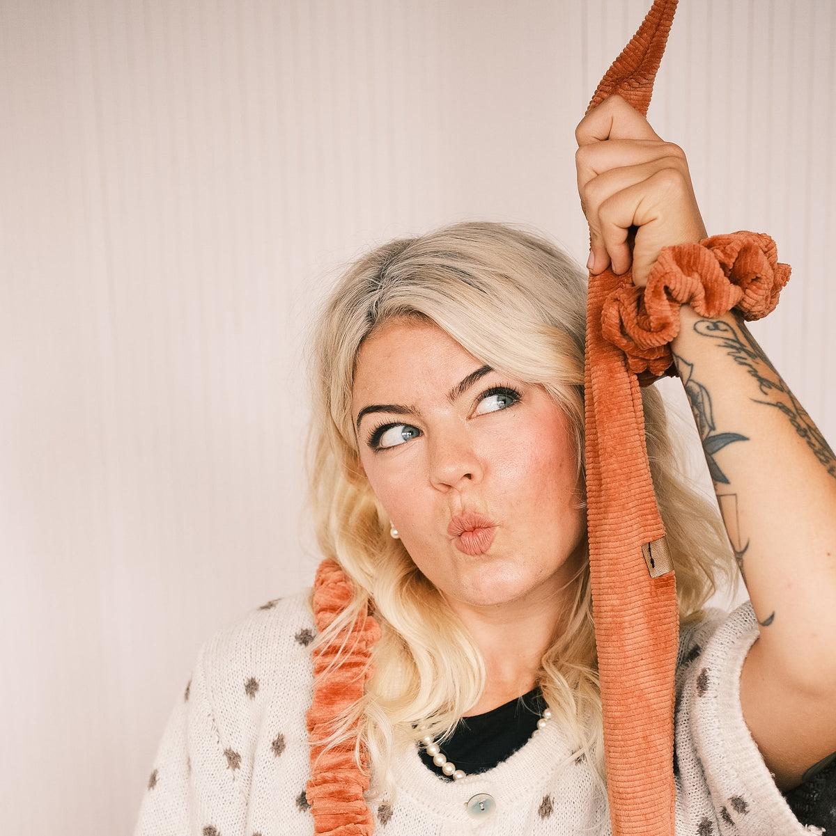 Drahthaarband breit - Cord Orange