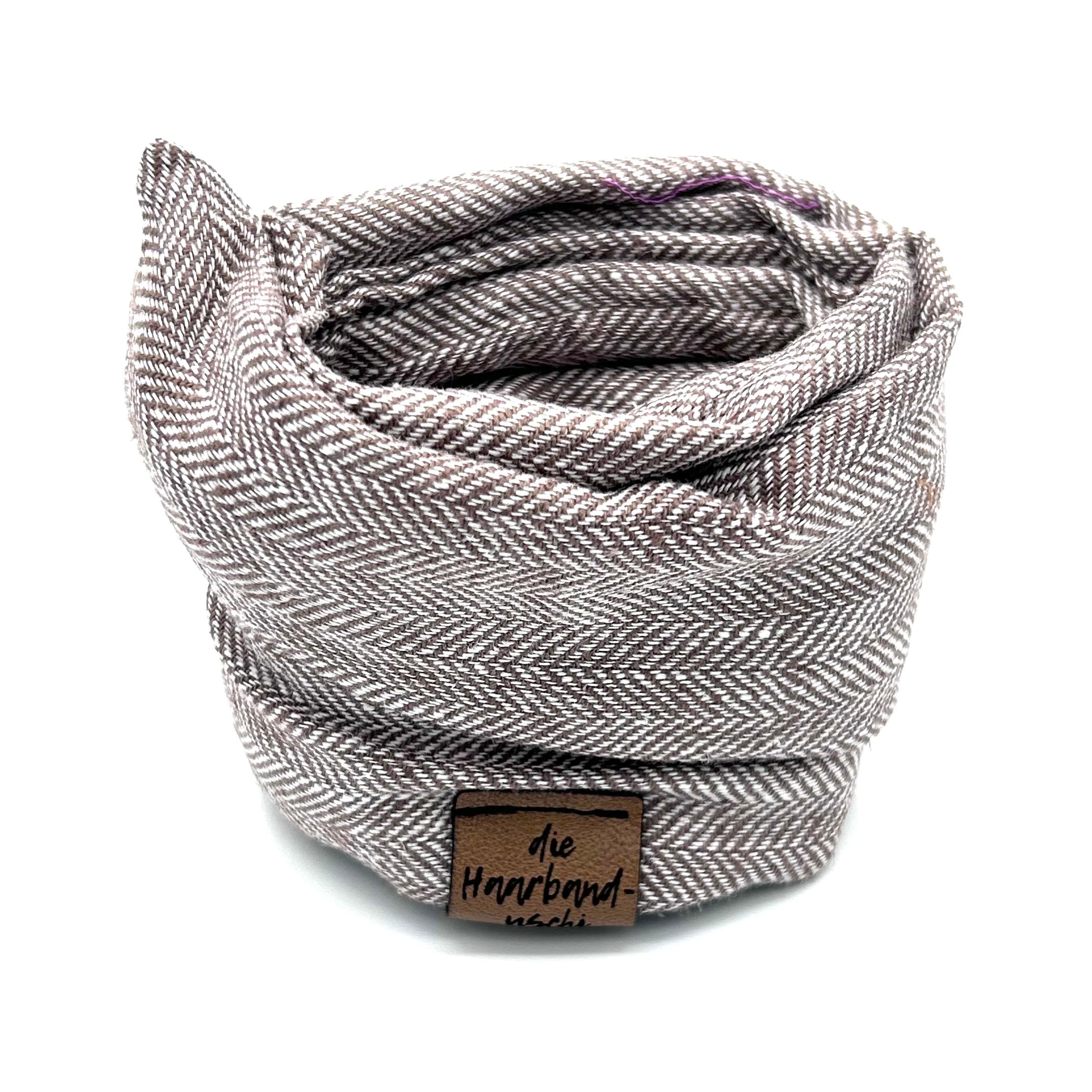 Drahthaarband schmal - Fischgräten Braun