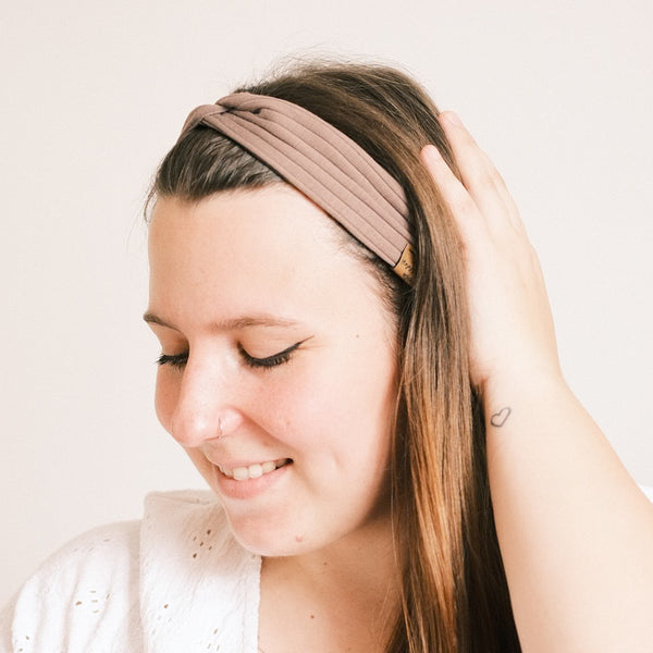 Basic Haarband - Sporty Rib Taupe