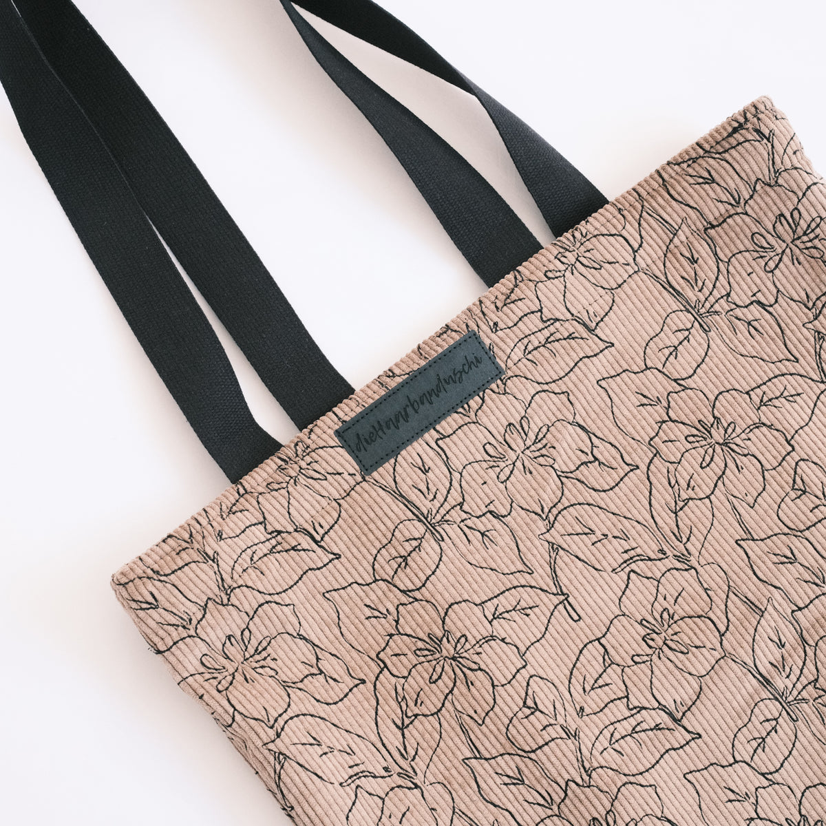 Shopper - Blumen Cord Taupe