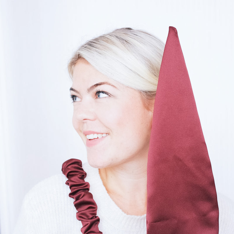 Drahthaarband breit - Satin Bordeaux