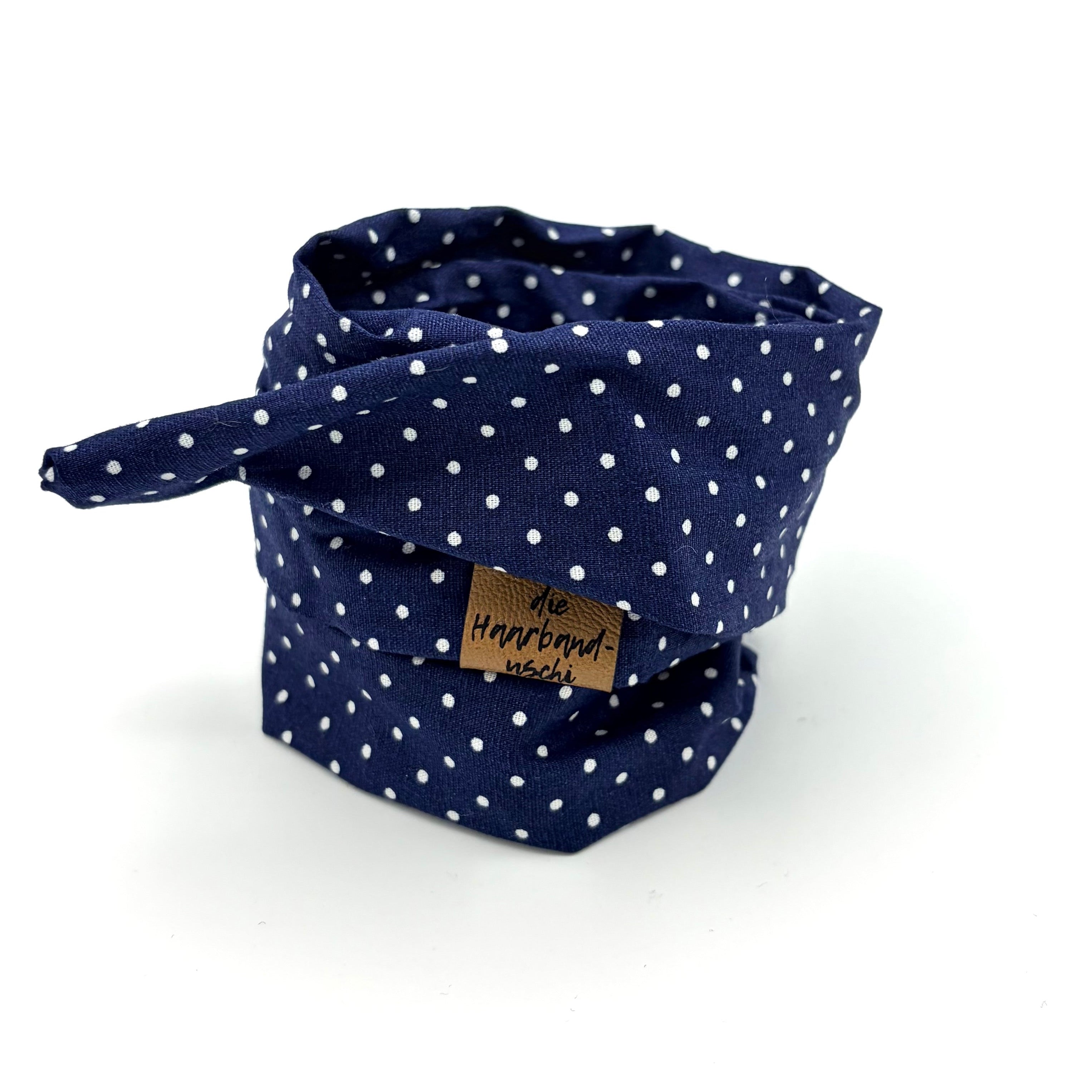 Drahthaarband schmal - Polka Dots Mini Blau