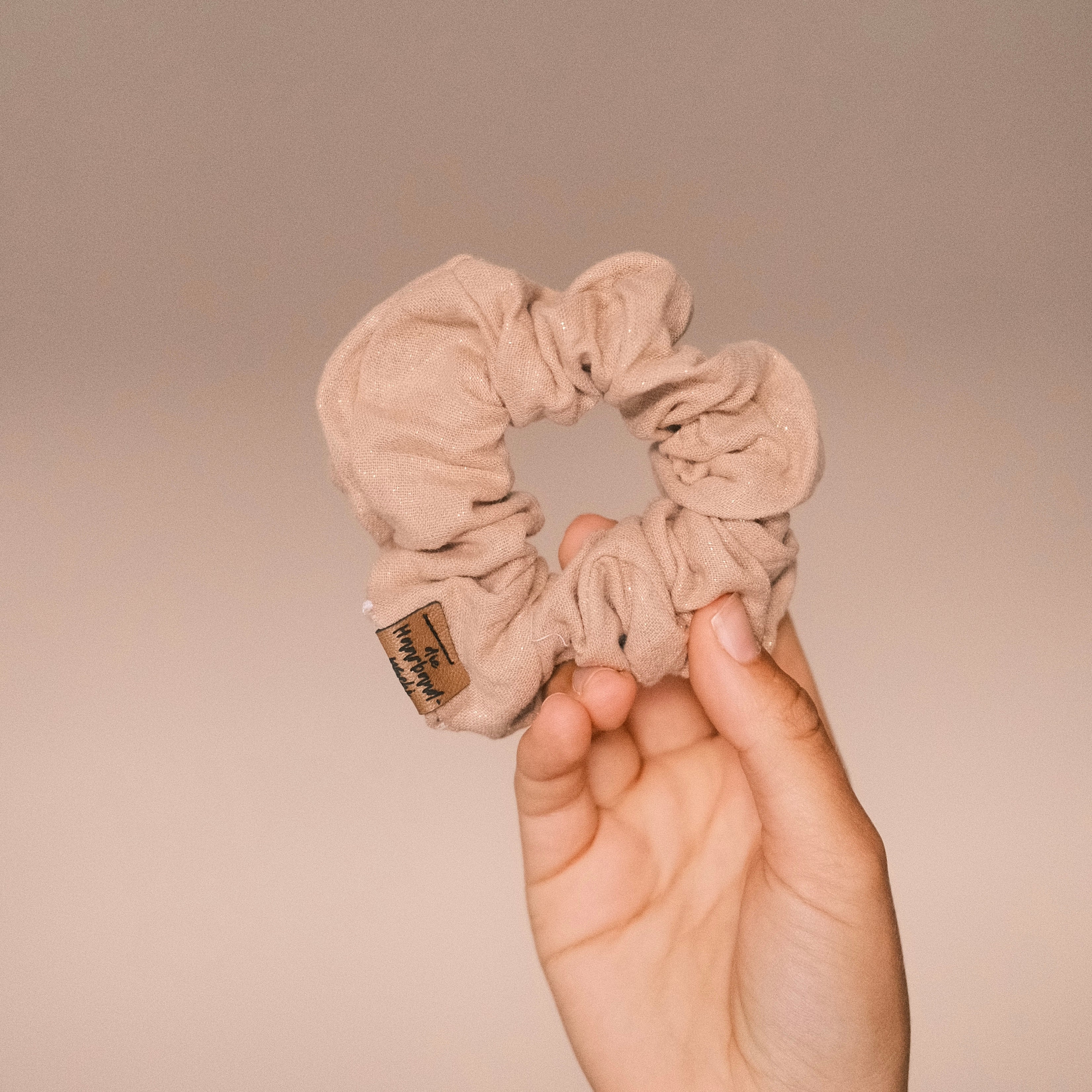 Scrunchie - Glitzer Beige