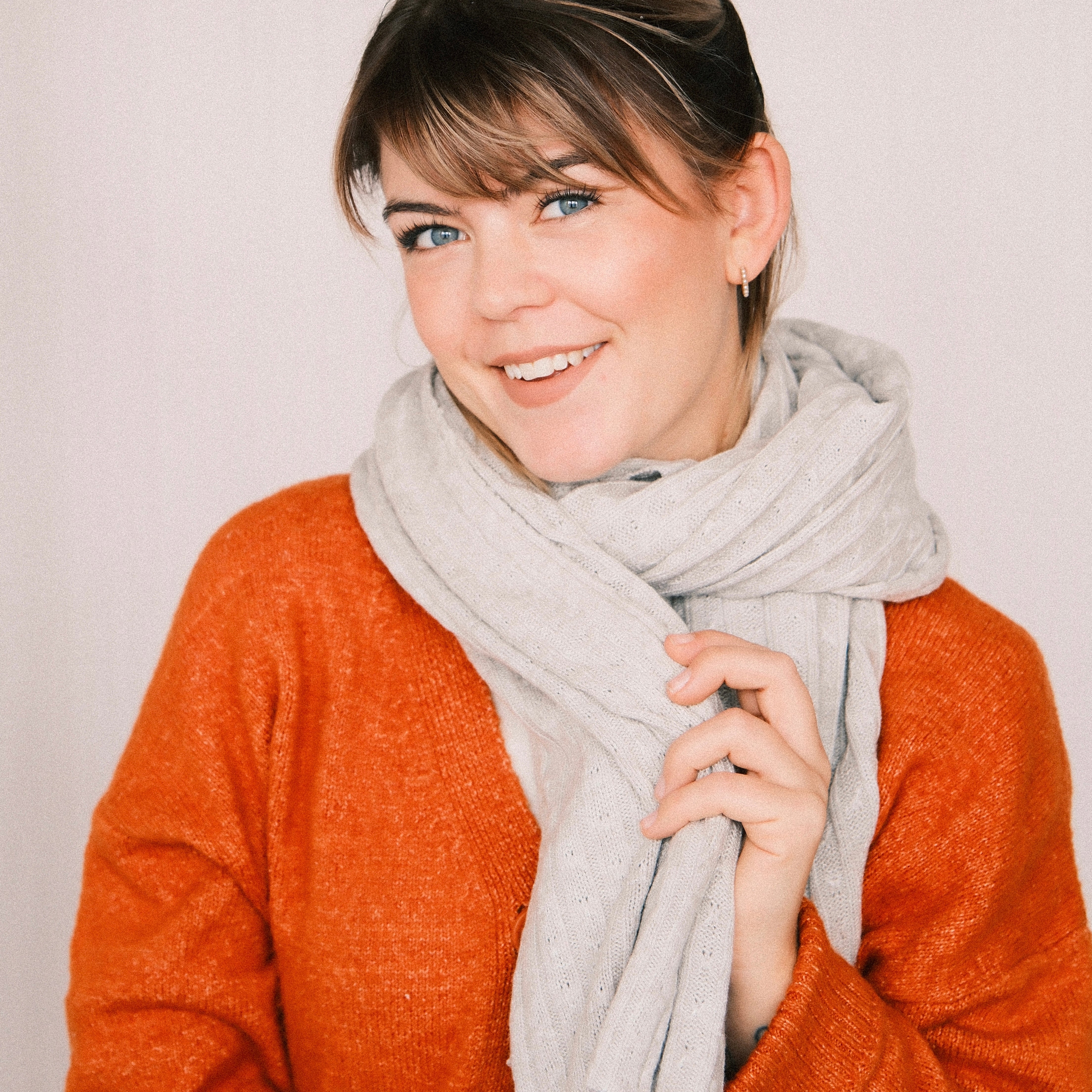 Schal - Strick Beige