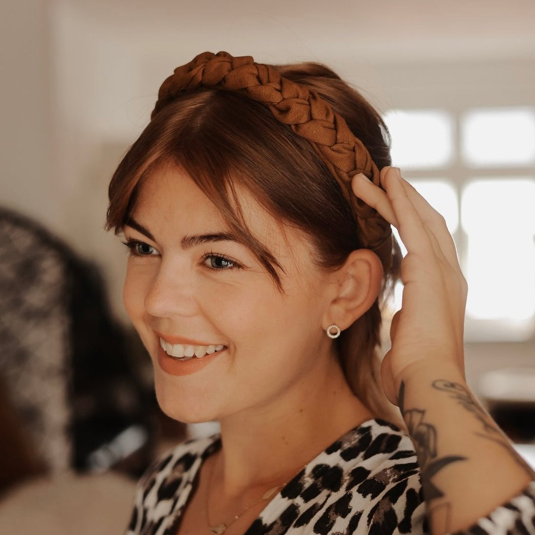 Luise - Haarreif geflochten Rehbraun