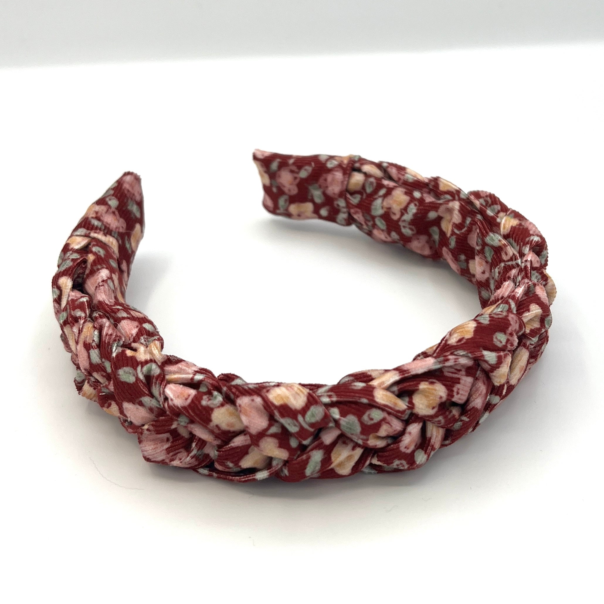 Hedda - Haarreif geflochten Blumen rot