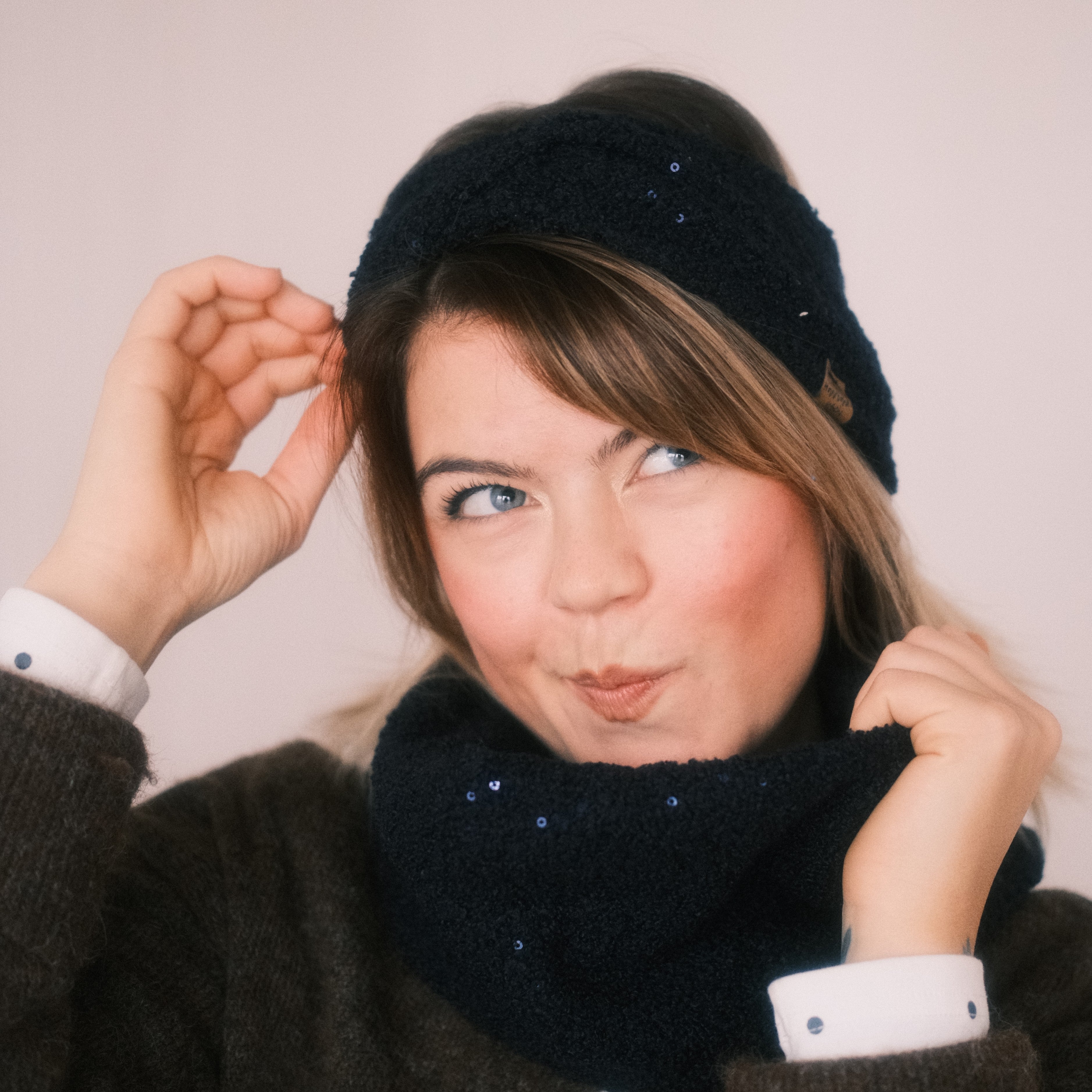 Loop - Teddy Pailletten Dunkelblau