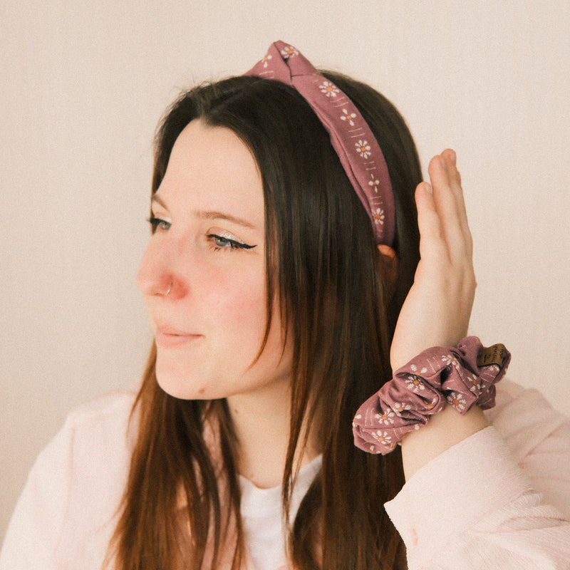 Scrunchie - Blümchen Lila