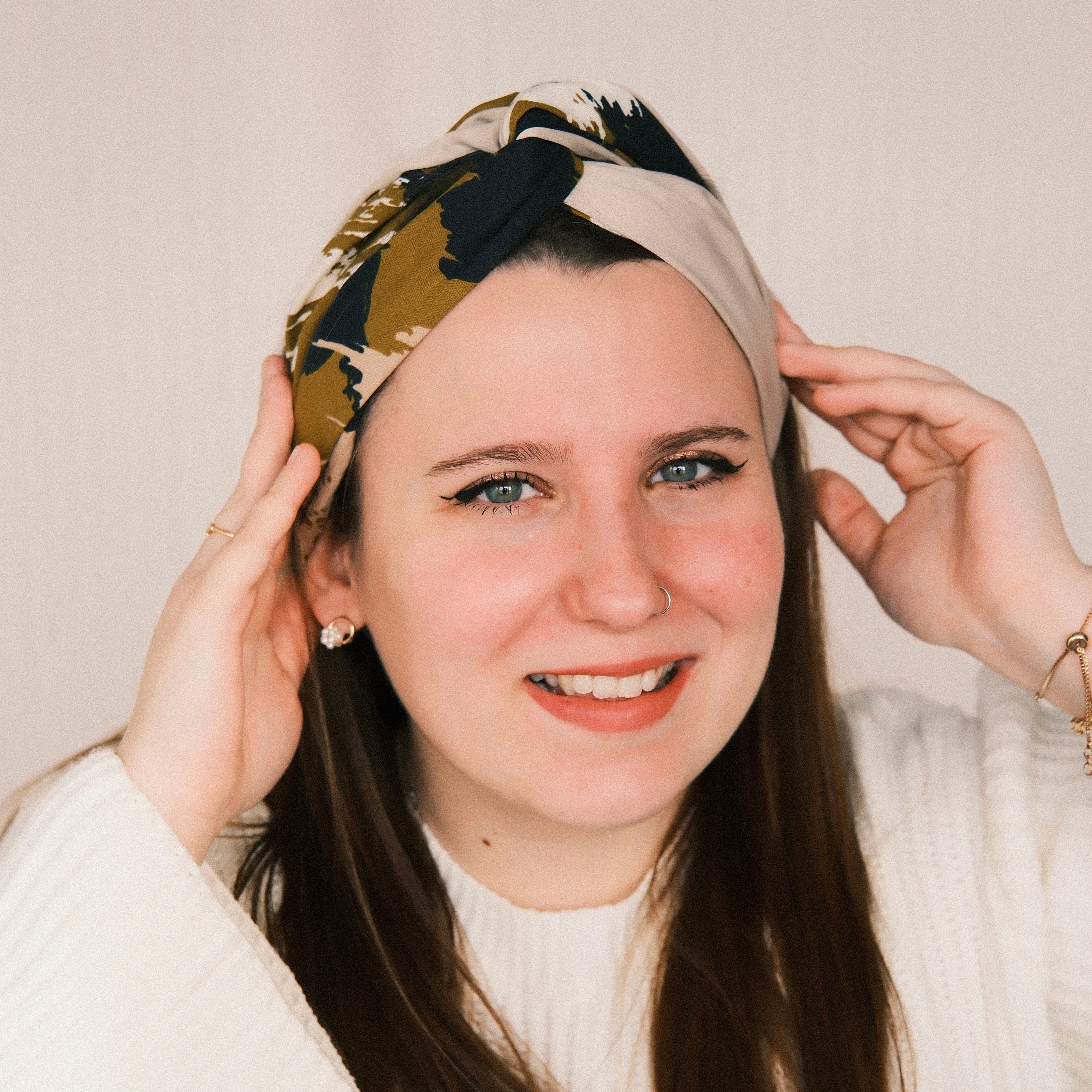 Drahthaarband 2 Seiten - Camouflage Grün/Beige