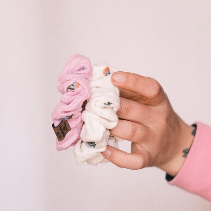 Scrunchie Blümchen rosa