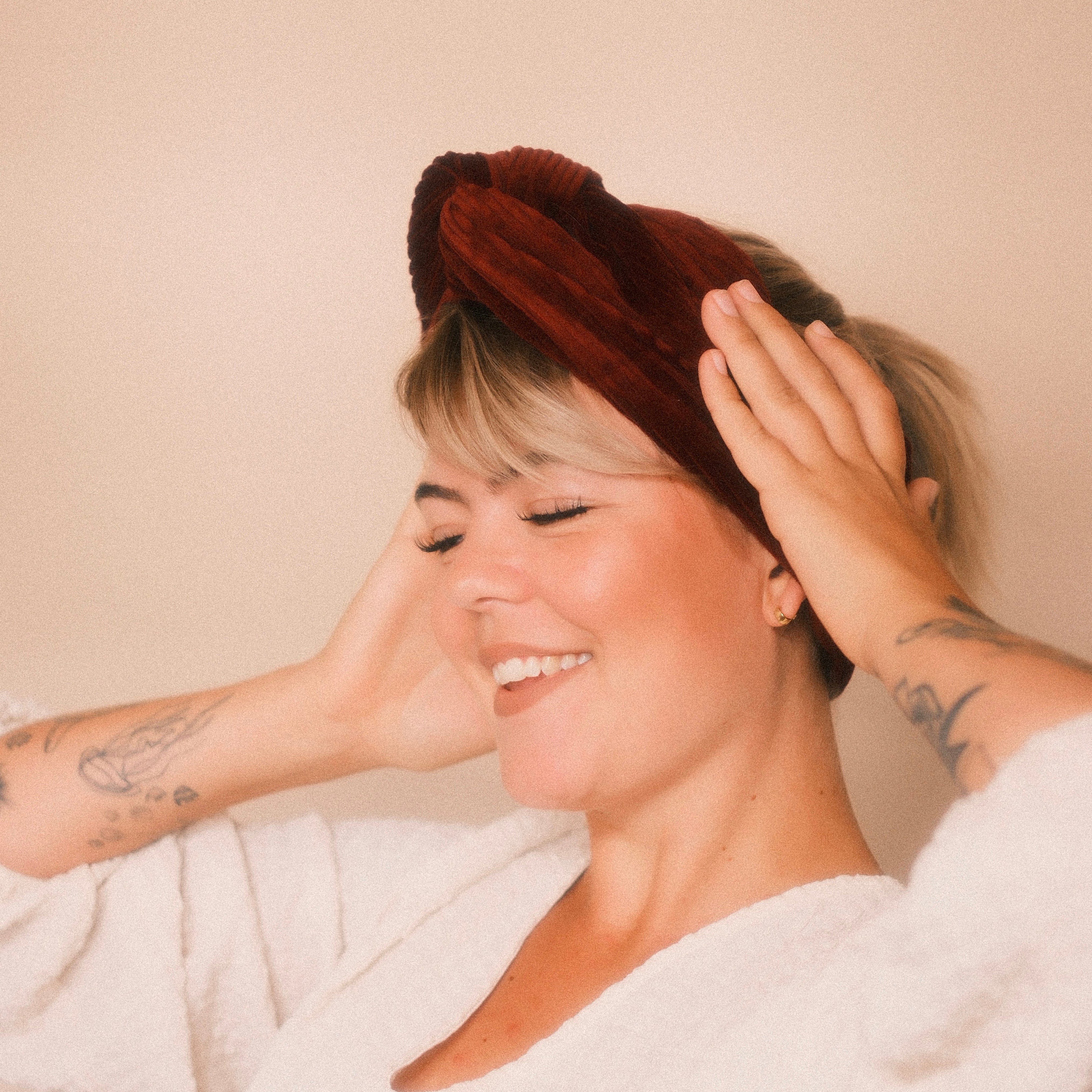 Drahthaarband breit - Cord Weinrot