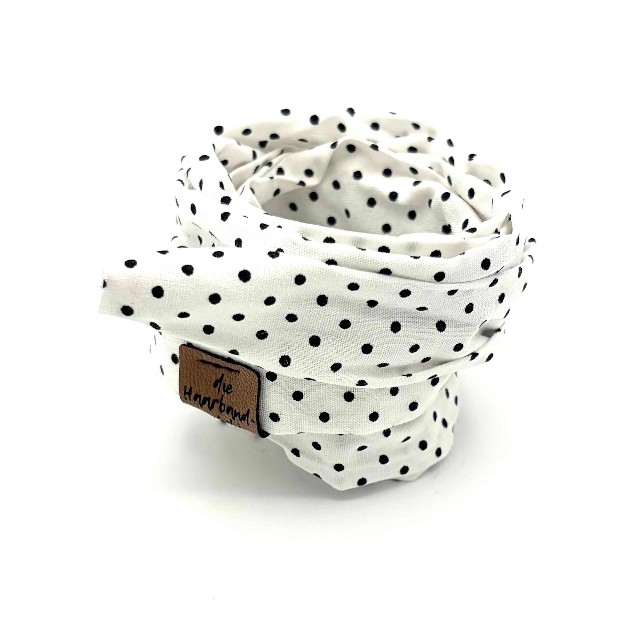 Drahthaarband schmal - Polka Dots Mini Weiß