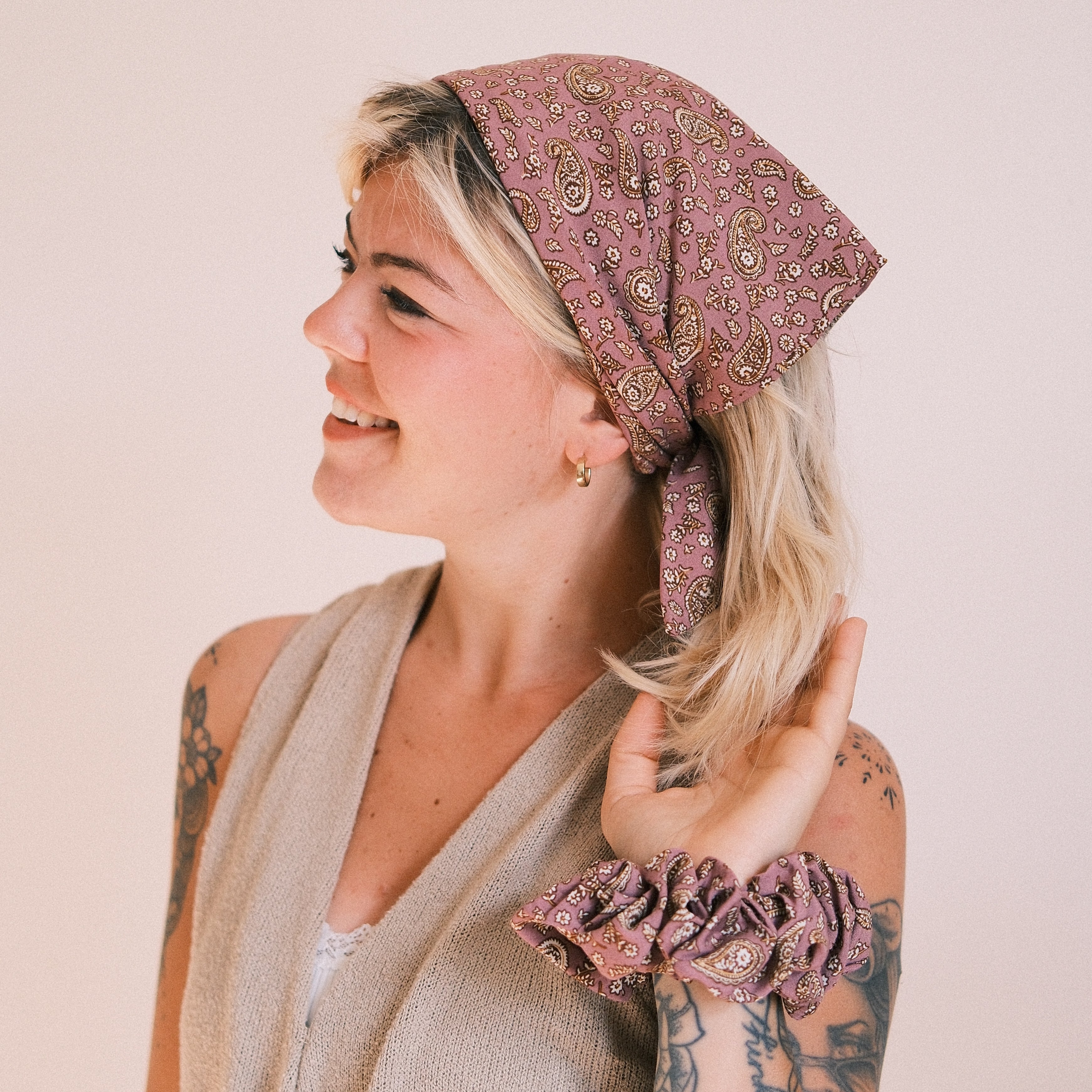 Bandana - Vintage Paisley Mauve