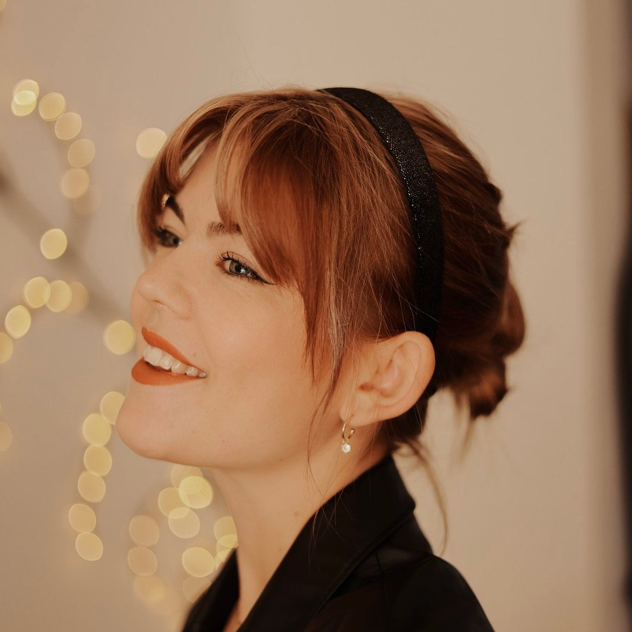 Anna - Glitzer Schwarz Haarreif